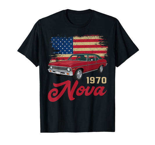 American Flag 1970 70 Nova T-Shirt - Aesthetic Graphic Men Women - T-Shirt, Sweatshirt, Hoodie