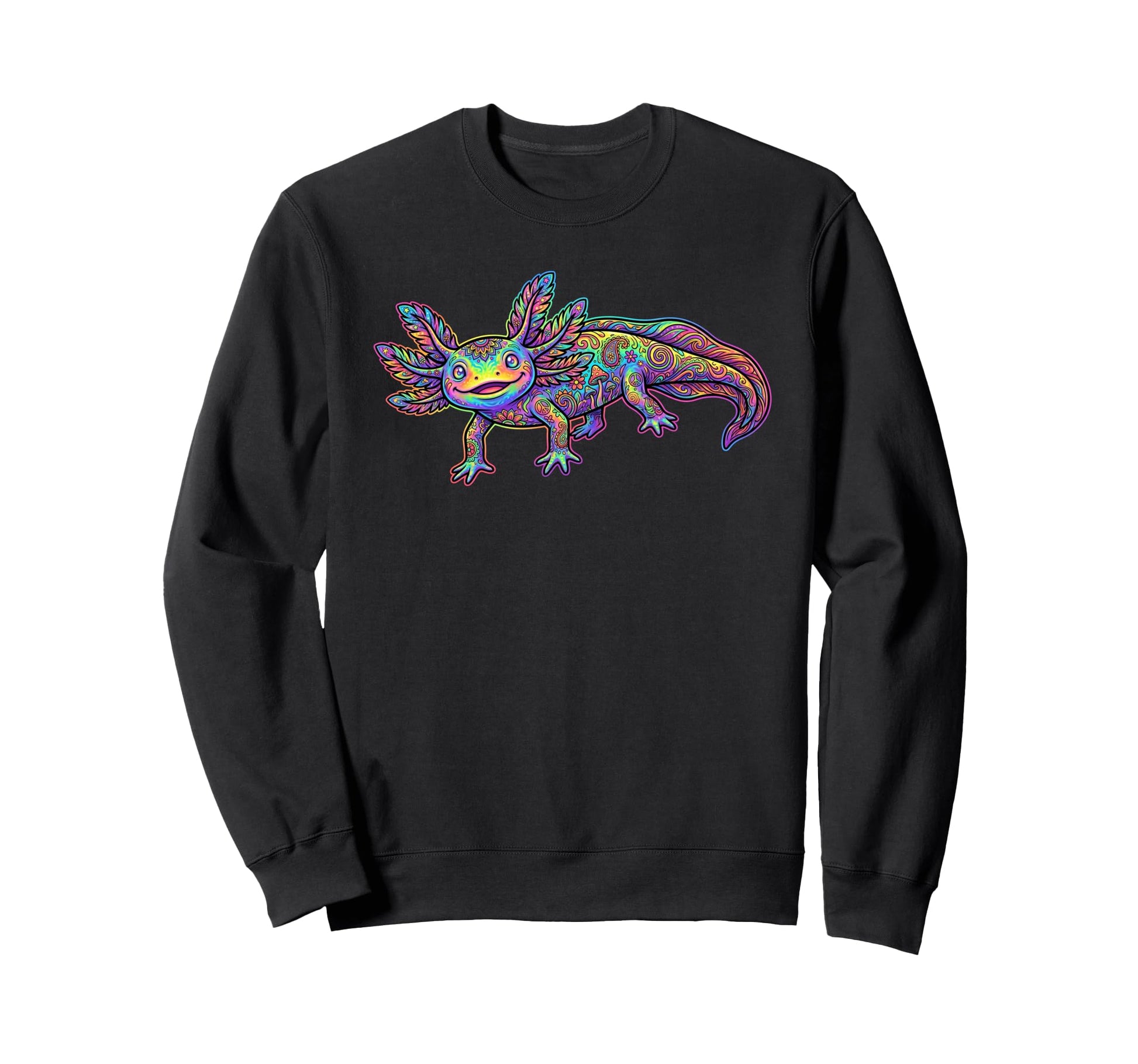 Groovy Axolotl Hippy Colorful Sweatshirt - Minimalist Print Men Women - T-Shirt, Sweatshirt, Hoodie