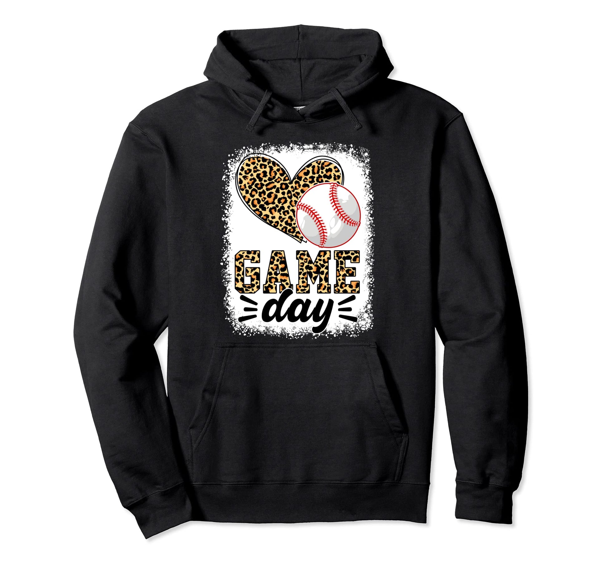 Leopard Baseball Softball Funny Hoodie - Casual Everyday Wear for Adults - T-Shirt, Sweatshirt, Hoodie