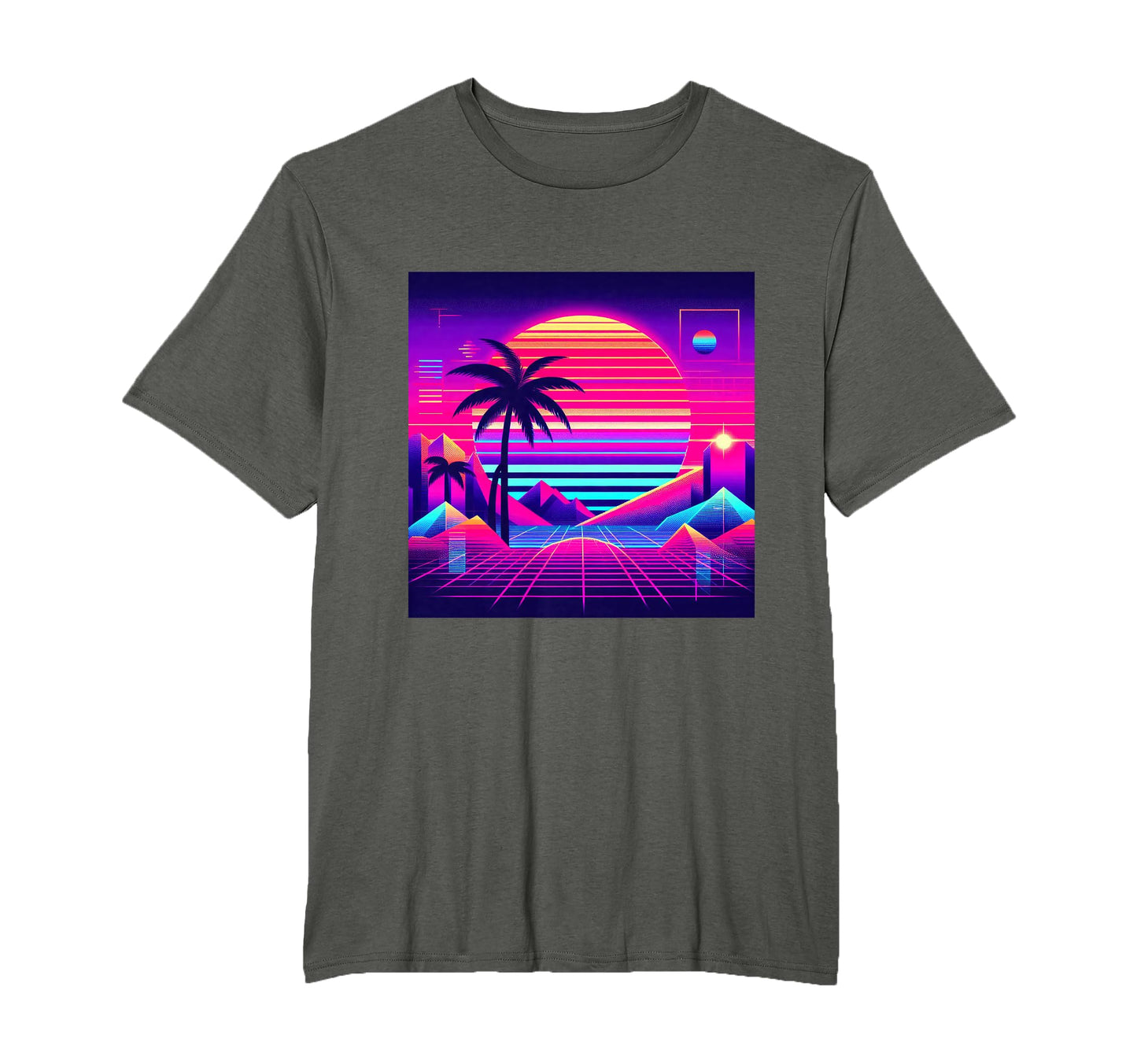Synthwave Vaporwave Tropical Palm T-Shirt - Aesthetic Graphic Men Women - T-Shirt, Sweatshirt, Hoodie