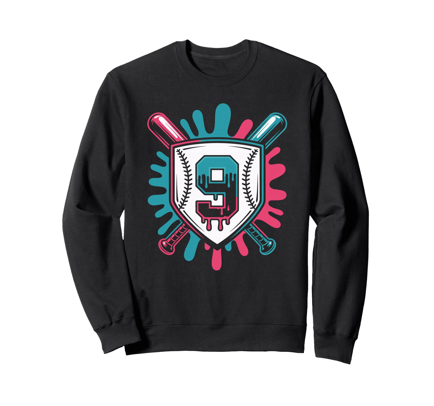 Ice Cream Drip Baseball Theme 9Th Sweatshirt - Streetwear Style Men Women - T-Shirt, Sweatshirt, Hoodie