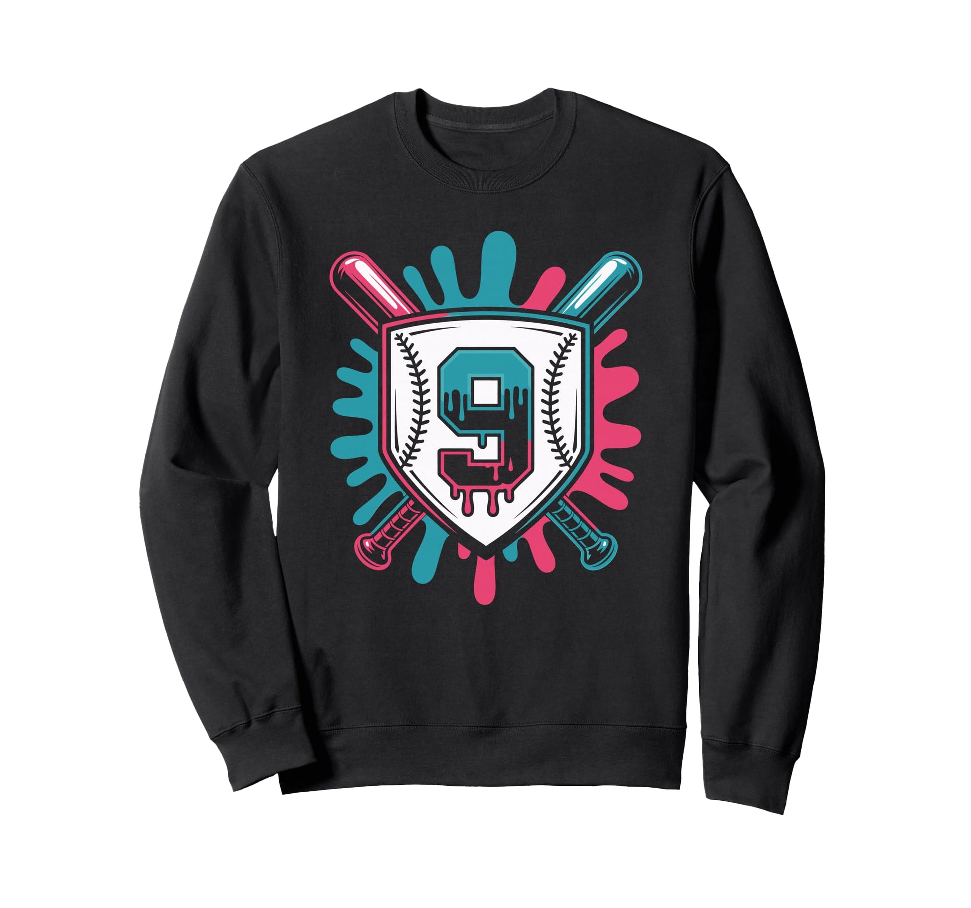 Ice Cream Drip Baseball Theme 9Th Sweatshirt - Streetwear Style Men Women - T-Shirt, Sweatshirt, Hoodie