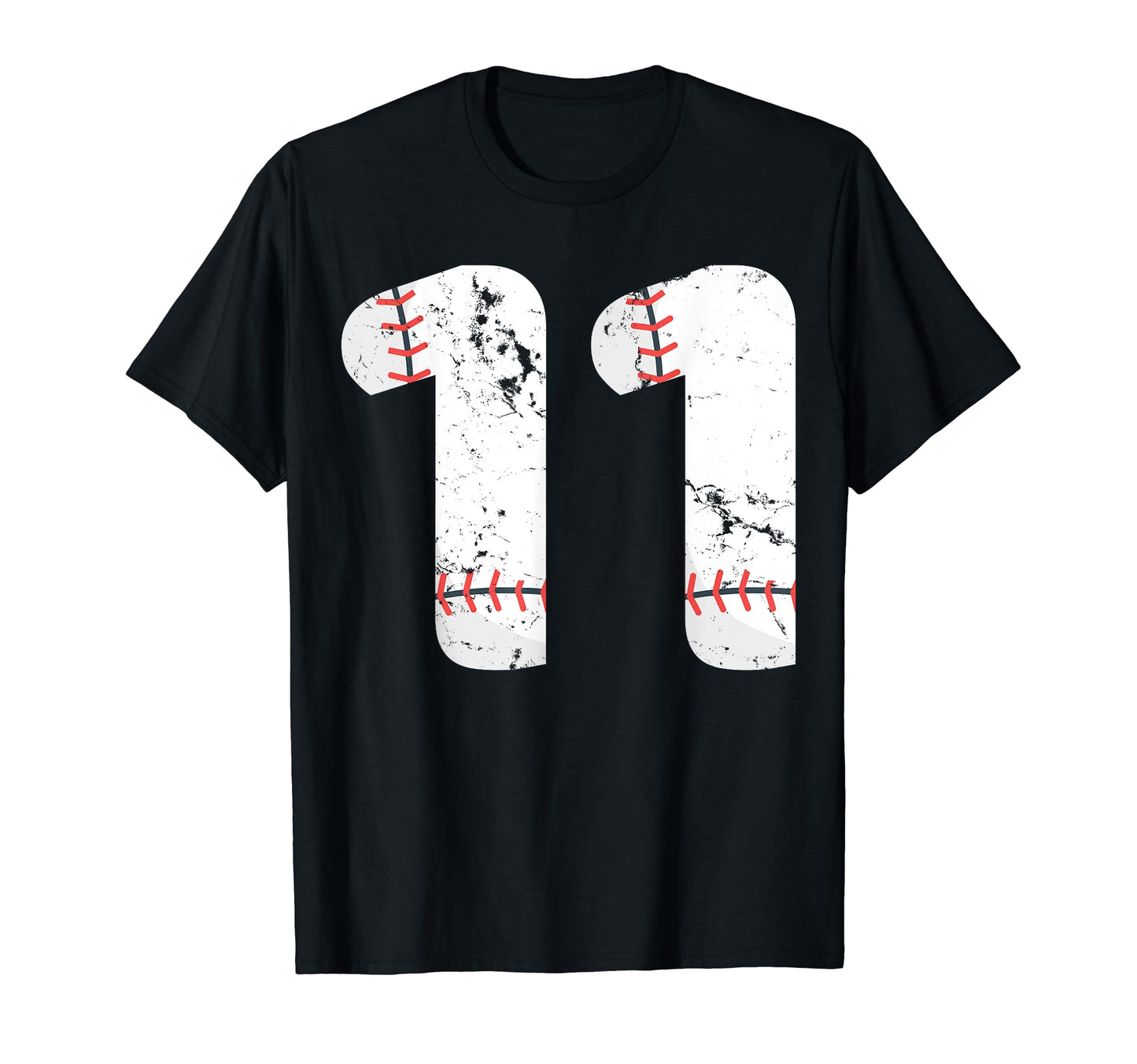 Number 11 Baseball Distressed Team T-Shirt - Unique Graphic Unisex - T-Shirt, Sweatshirt, Hoodie