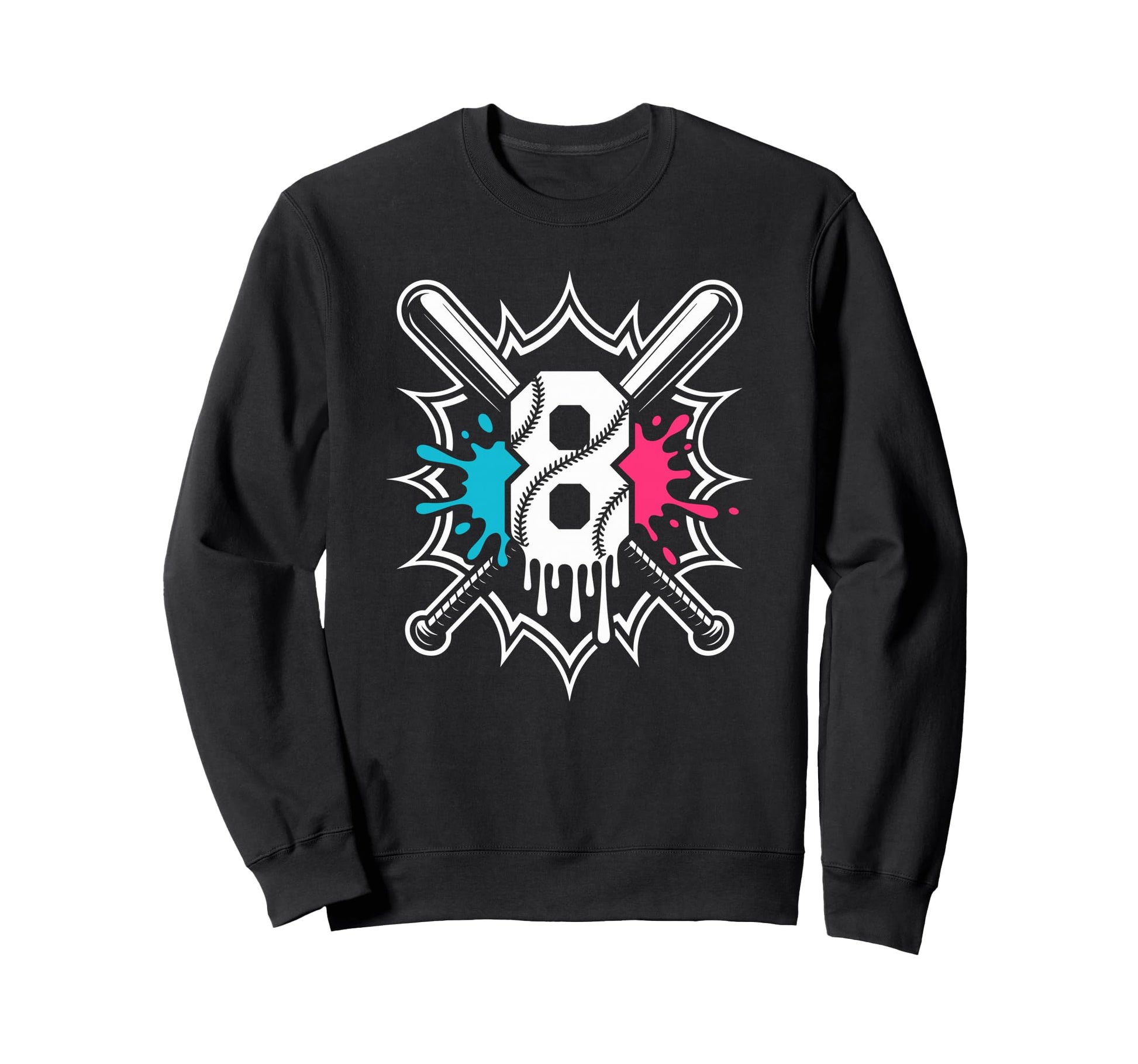 Eight Year Old Baseball Celebration Sweatshirt - Novelty Apparel Unisex - T-Shirt, Sweatshirt, Hoodie