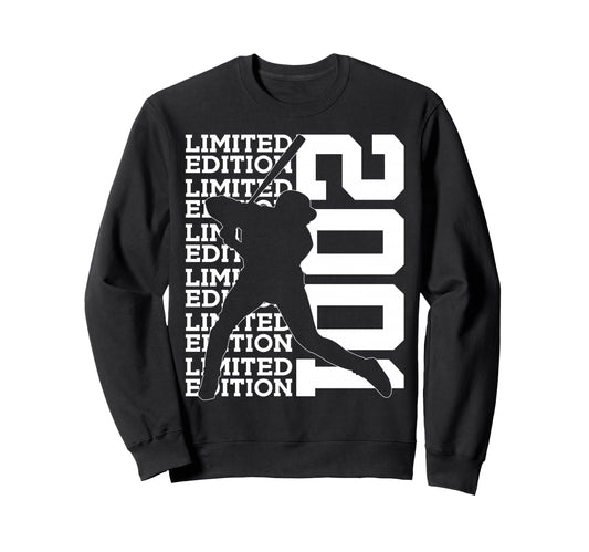2001 Baseball 25Th Birthday Sweatshirt - Minimalist Print Unisex - T-Shirt, Sweatshirt, Hoodie