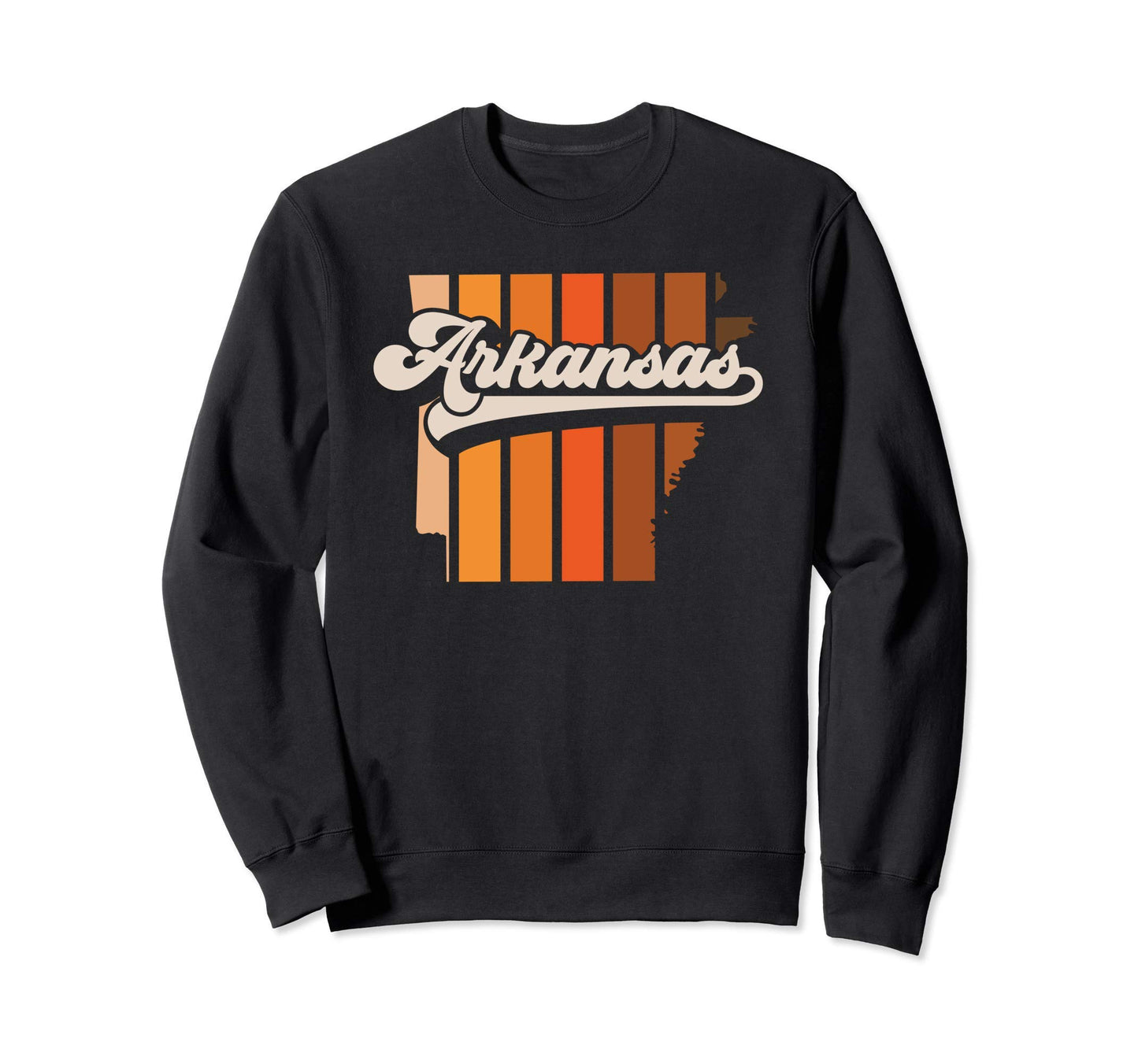 Arkansas 70S Stripe State Silhouette Sweatshirt - Unique Graphic Unisex - T-Shirt, Sweatshirt, Hoodie