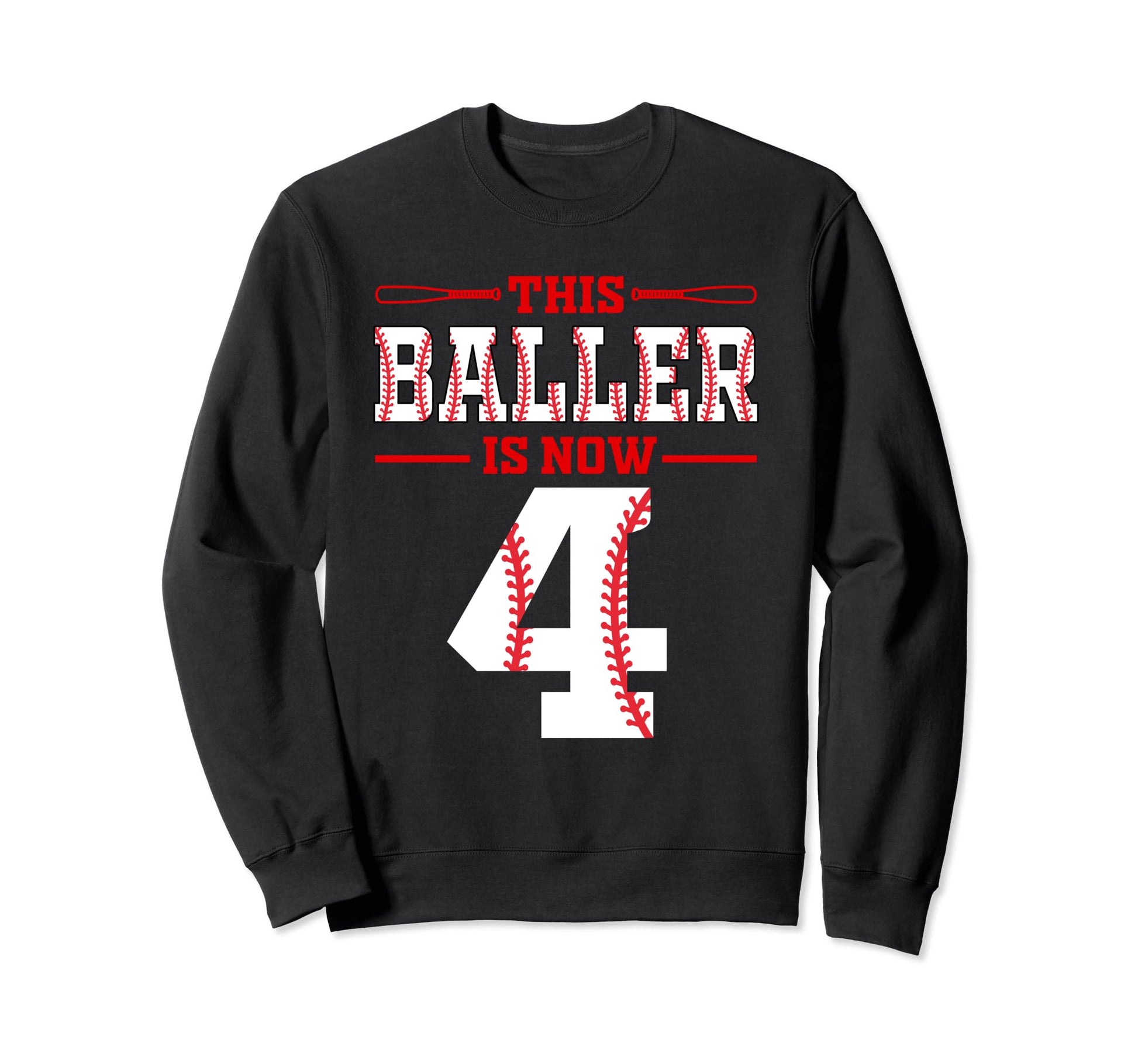 This Baller Is Now 4 Birthday Sweatshirt - Minimalist Print for Adults - T-Shirt, Sweatshirt, Hoodie