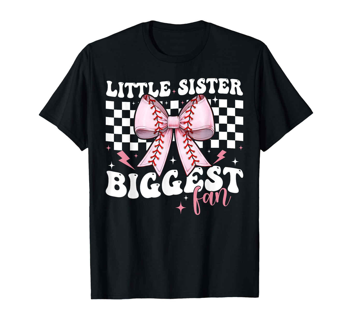 Baseball Sister Coquette Bow Little T-Shirt - Fun Novelty Design Men Women - T-Shirt, Sweatshirt, Hoodie