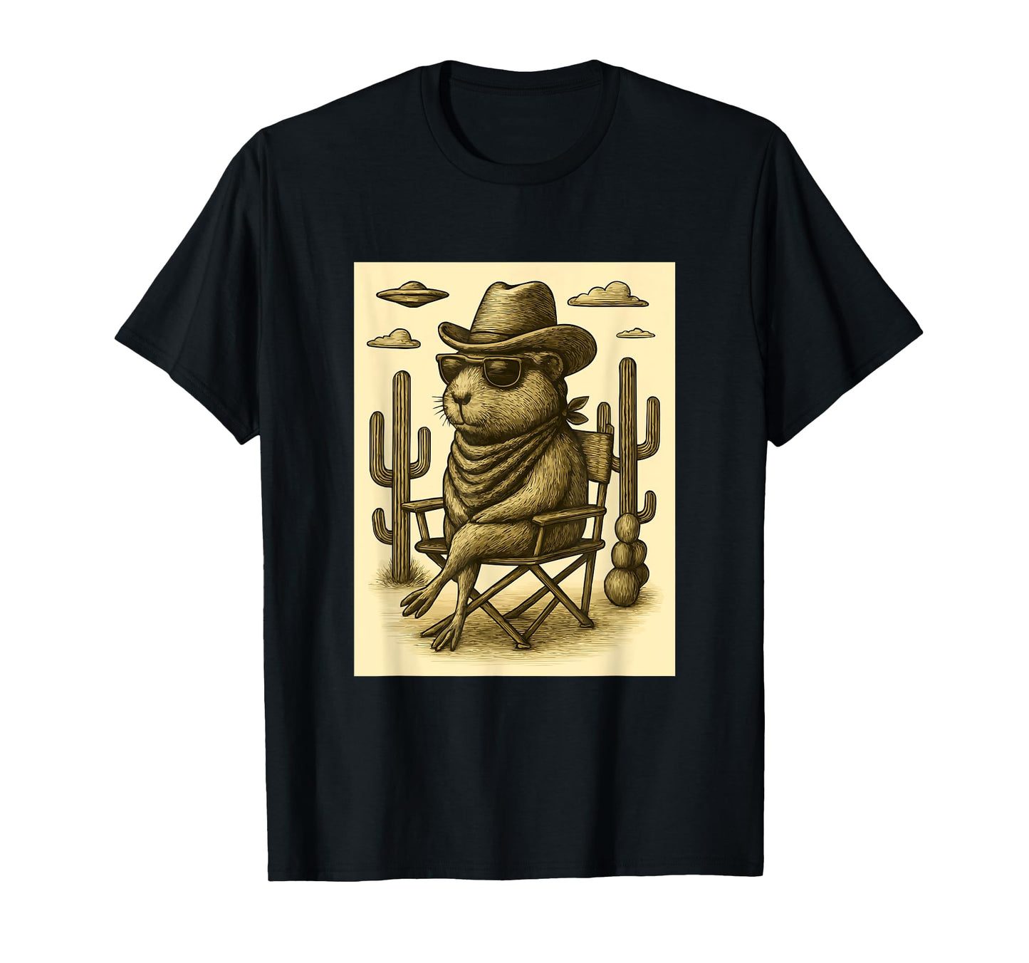 Cowboy Guinea Pig Sunglasses Animal Alien T-Shirt - Novelty Apparel Unisex - T-Shirt, Sweatshirt, Hoodie