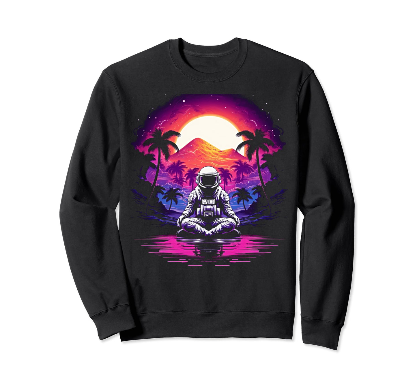 Synthwave Astronaut Cyberpunk 80S Sci Sweatshirt - Custom Art Print Unisex - T-Shirt, Sweatshirt, Hoodie