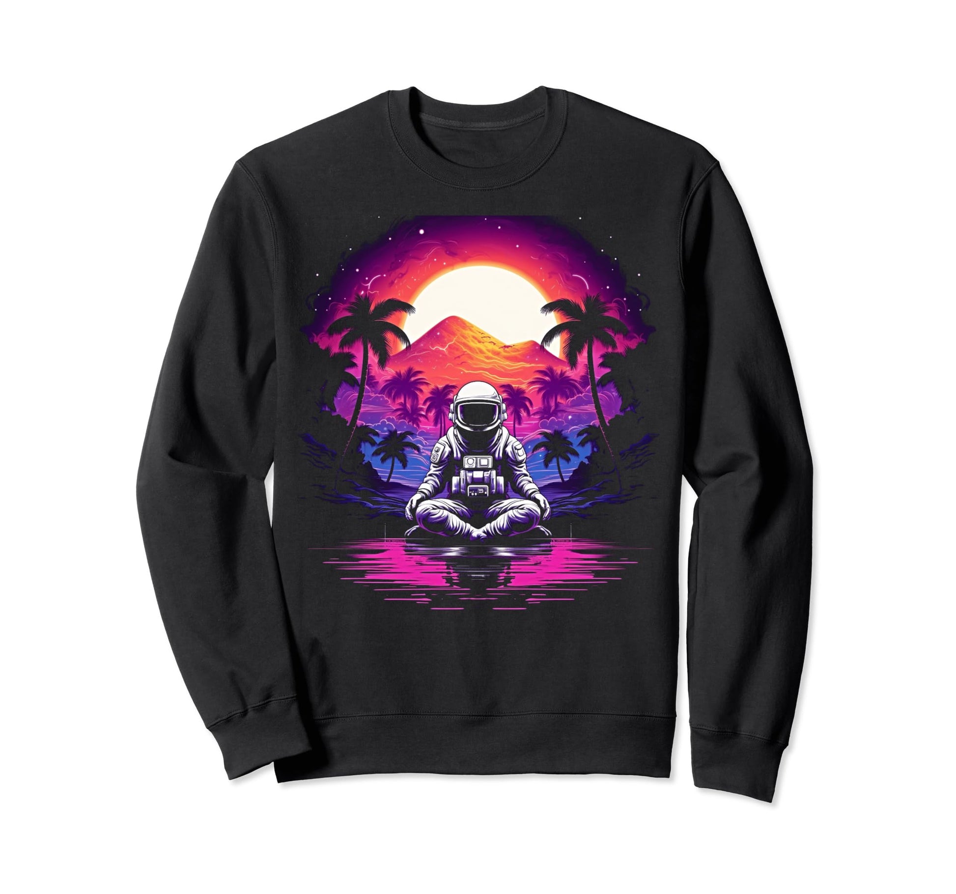 Synthwave Astronaut Cyberpunk 80S Sci Sweatshirt - Custom Art Print Unisex - T-Shirt, Sweatshirt, Hoodie