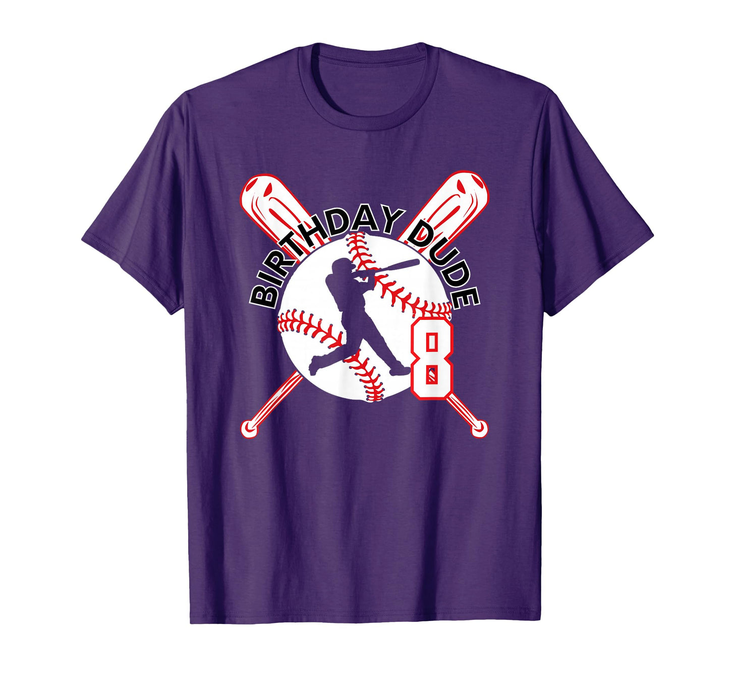 8 Year Old Baseball Guy 8Th Birthday T-Shirt - Streetwear Style Men Women - T-Shirt, Sweatshirt, Hoodie