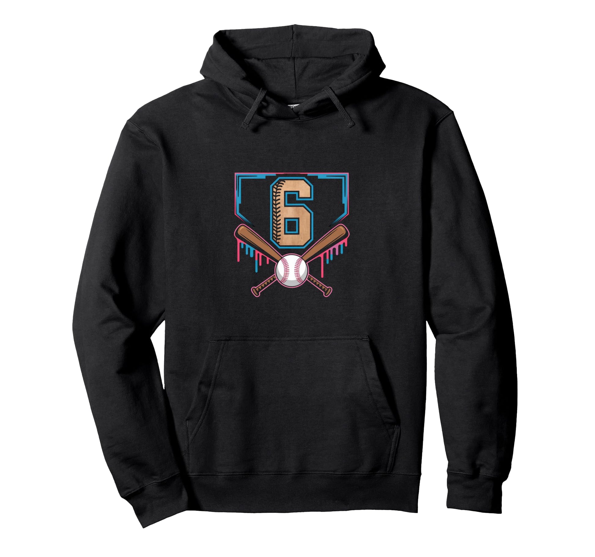 6Th Birthday Baseball Home Ice Cream Hoodie - Fun Novelty Design Unisex - T-Shirt, Sweatshirt, Hoodie