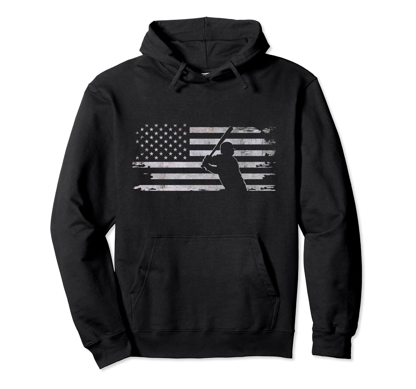 American Flag Baseball Baseball Hoodie - Trendy Graphic Unisex - T-Shirt, Sweatshirt, Hoodie