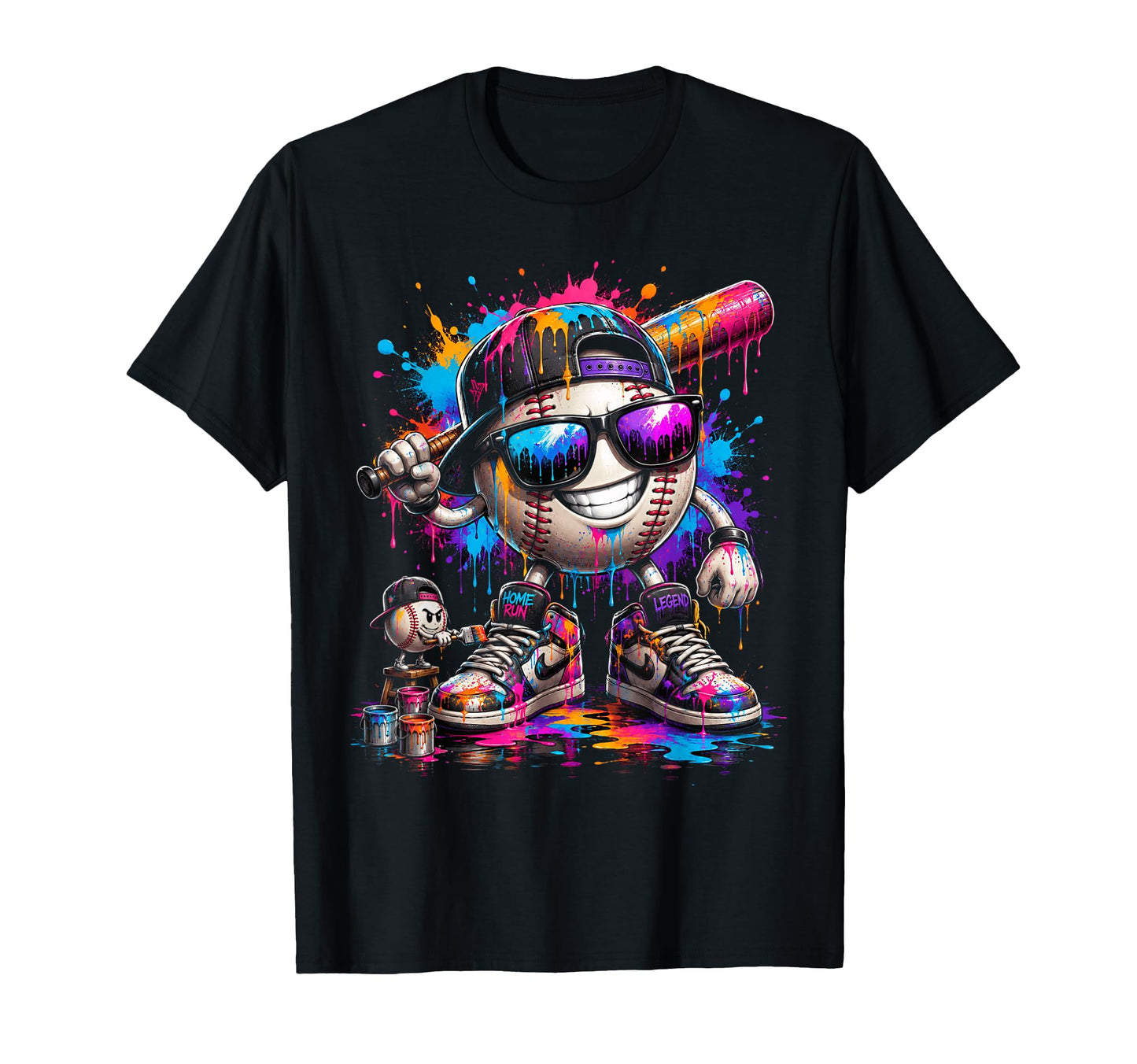 Color Splash Baseball Home Run Legend T-Shirt - Unique Graphic Unisex - T-Shirt, Sweatshirt, Hoodie