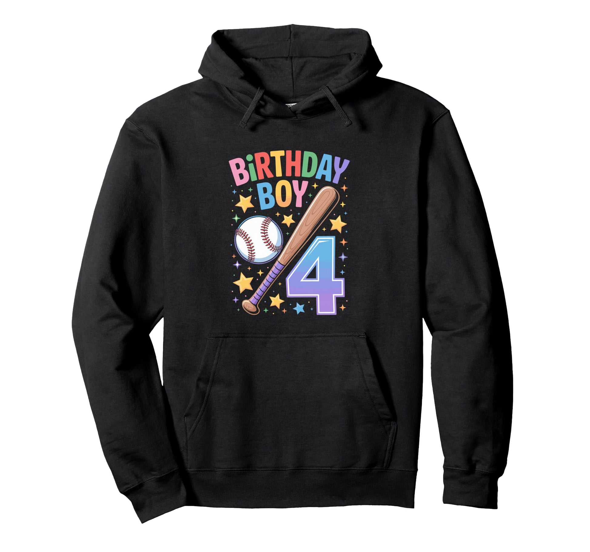 Birthday 4Th Birthday Baseball Hoodie - Streetwear Style for Adults - T-Shirt, Sweatshirt, Hoodie