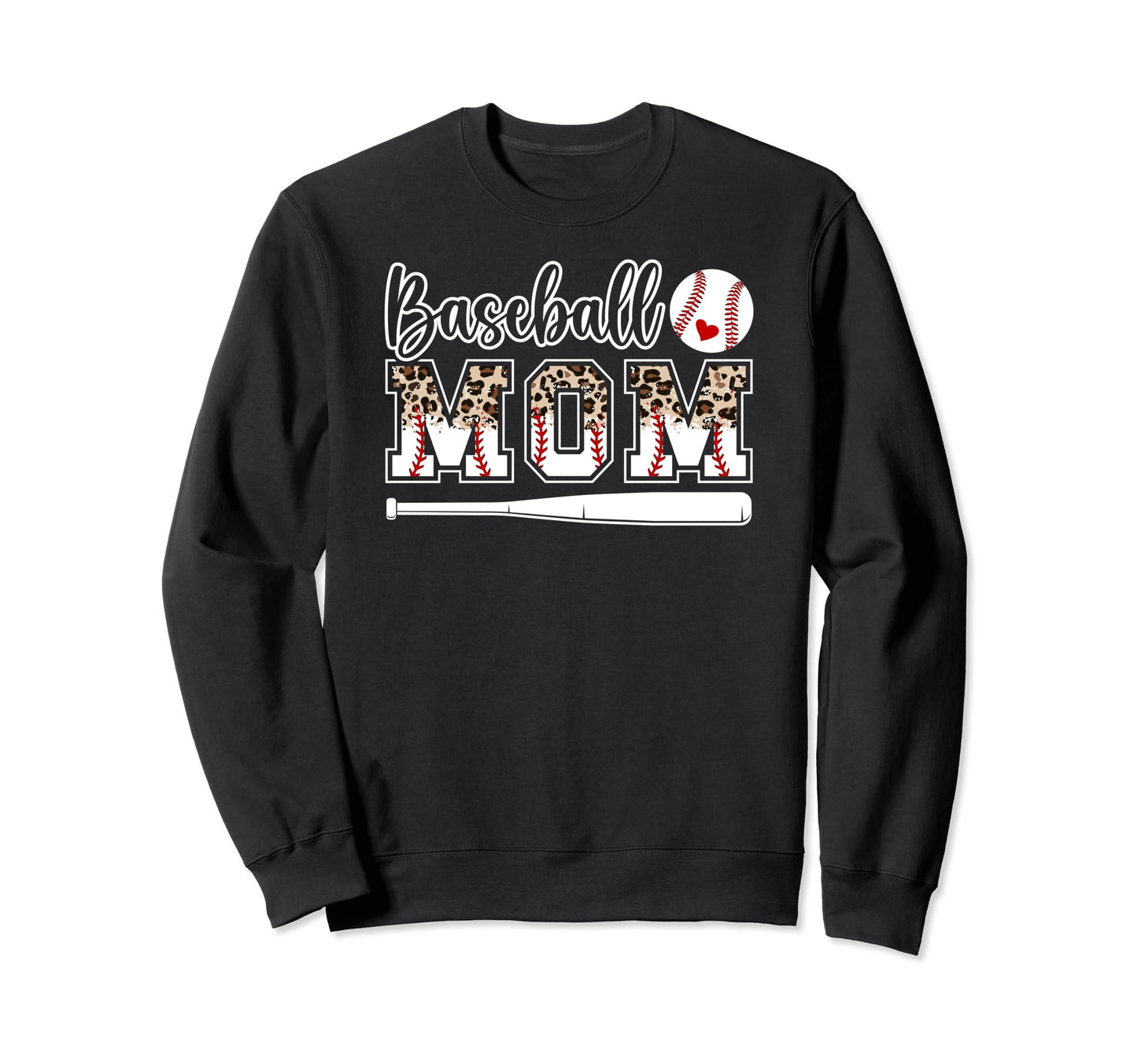 Baseball Mom Leopard Mom Baseball Sweatshirt - Custom Art Print for Adults - T-Shirt, Sweatshirt, Hoodie