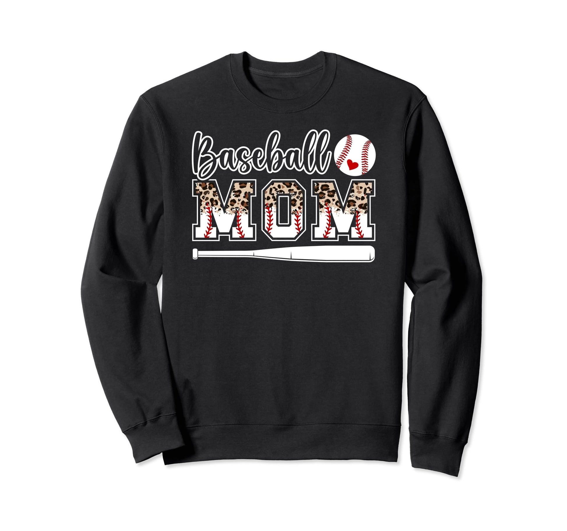 Baseball Mom Leopard Mom Baseball Sweatshirt - Custom Art Print for Adults - T-Shirt, Sweatshirt, Hoodie