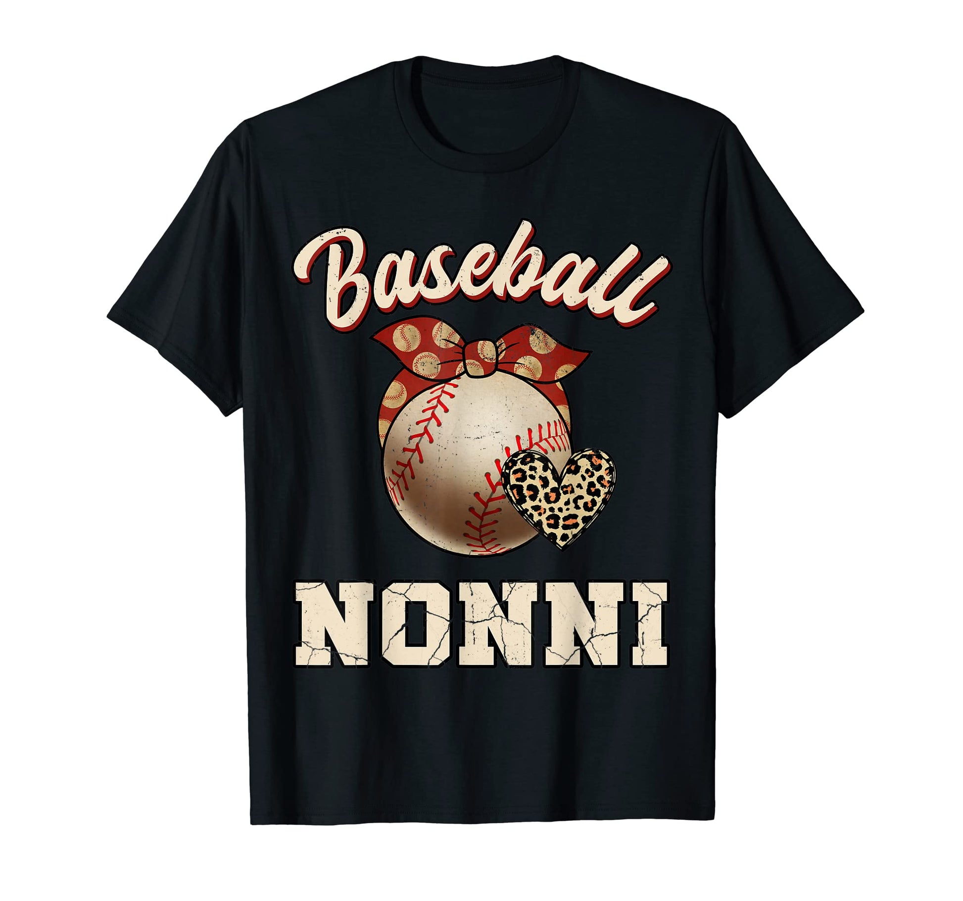 Baseball Nonni Bandana Leopard Heart T-Shirt - Unique Graphic Men Women - T-Shirt, Sweatshirt, Hoodie