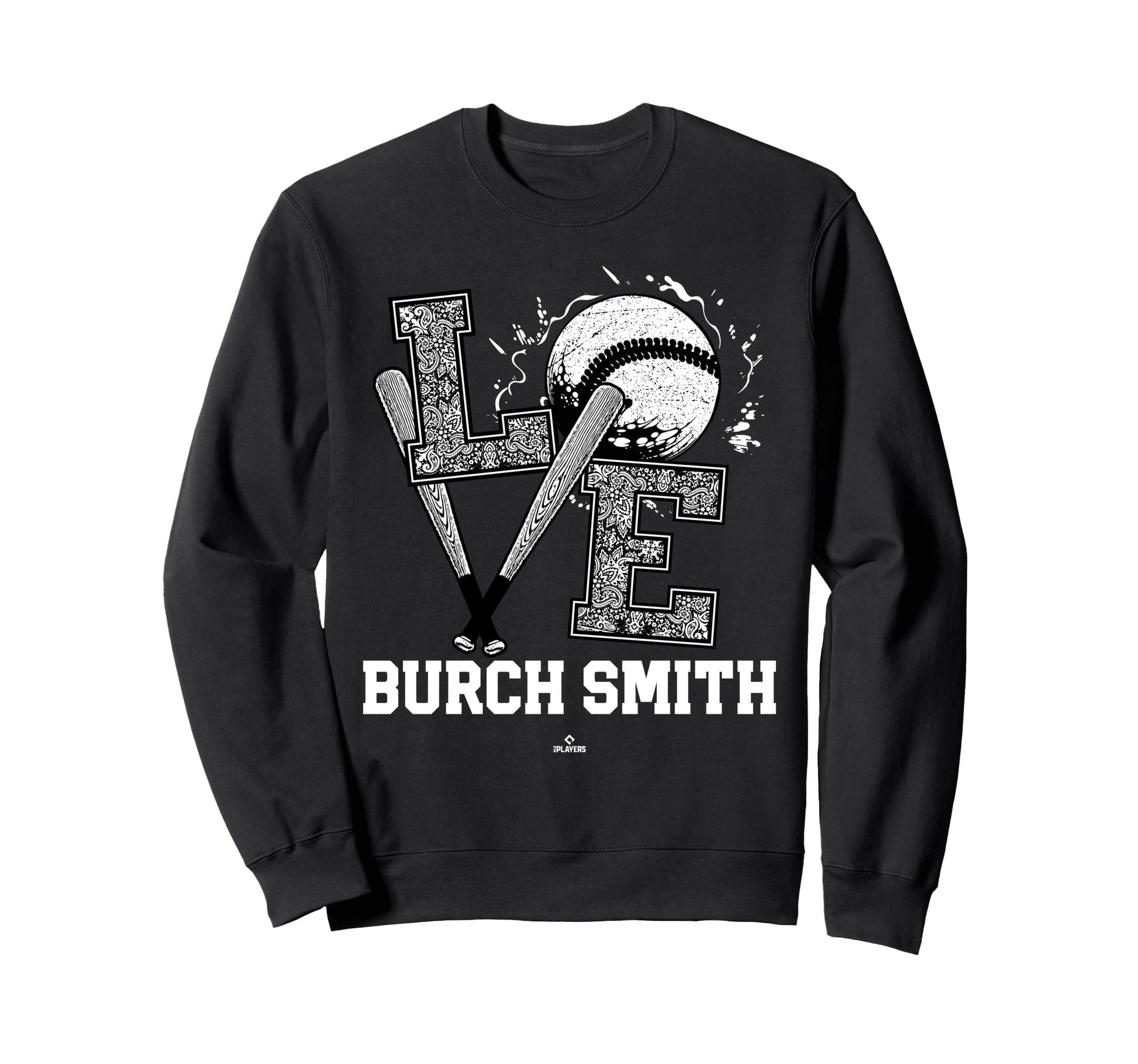 Distressed Baseball Love Burch Smith Sweatshirt - Graphic Print for Adults - T-Shirt, Sweatshirt, Hoodie