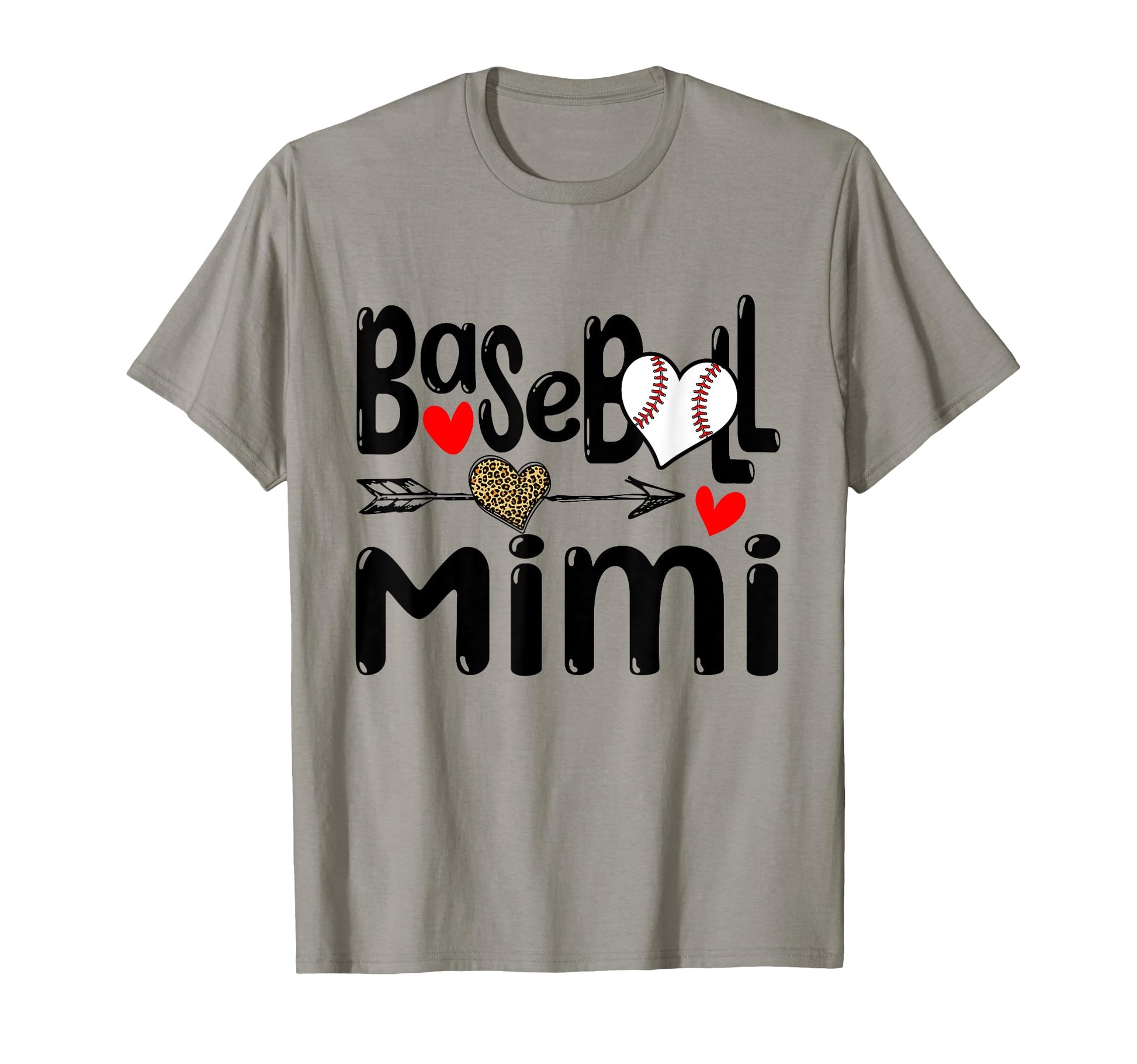 Leopard Heart Baseball Mimi Mothers Day T-Shirt - Minimalist Print Unisex - T-Shirt, Sweatshirt, Hoodie