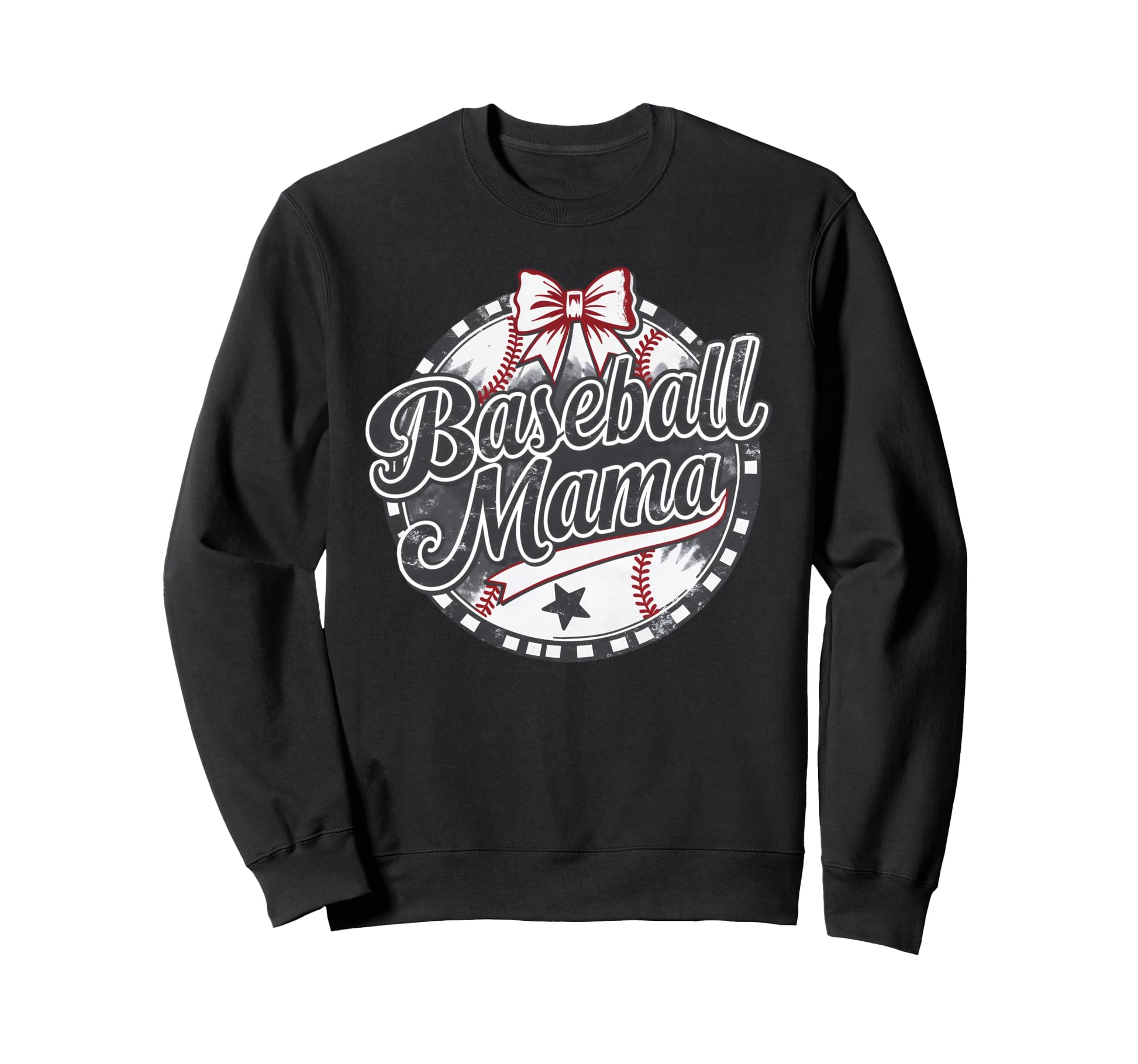 Baseball Mama Baseball Bow Sweatshirt - Streetwear Style for Adults - T-Shirt, Sweatshirt, Hoodie