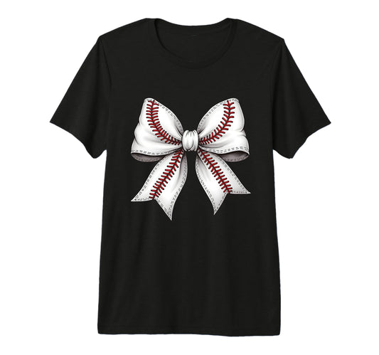 Baseball Coquette Bow Baseball Bow Mom Mama T-Shirt - Graphic Print Unisex - T-Shirt, Sweatshirt, Hoodie