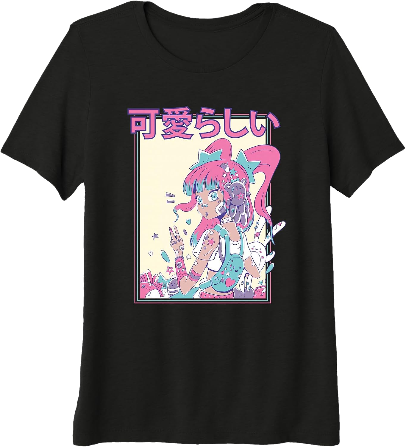 Harajuku Anime Girls Art - Adult & Kids T-Shirts, Sweatshirts & Hoodies apparel design preview 1
