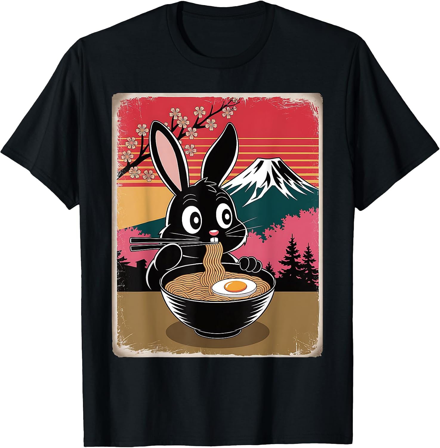 Ramen Bunny Retro Japan Merch. - Adult & Kids T-Shirts, Sweatshirts & Hoodies apparel design preview 1