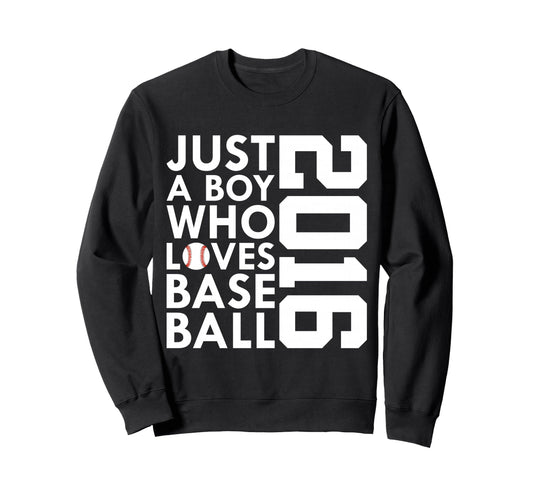 2016 Just Who Loves Baseball Sweatshirt - Casual Everyday Wear for Adults - T-Shirt, Sweatshirt, Hoodie