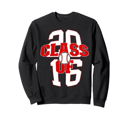 10 Years Class 2016 Baseball 10Th Sweatshirt - Novelty Apparel for Adults - T-Shirt, Sweatshirt, Hoodie