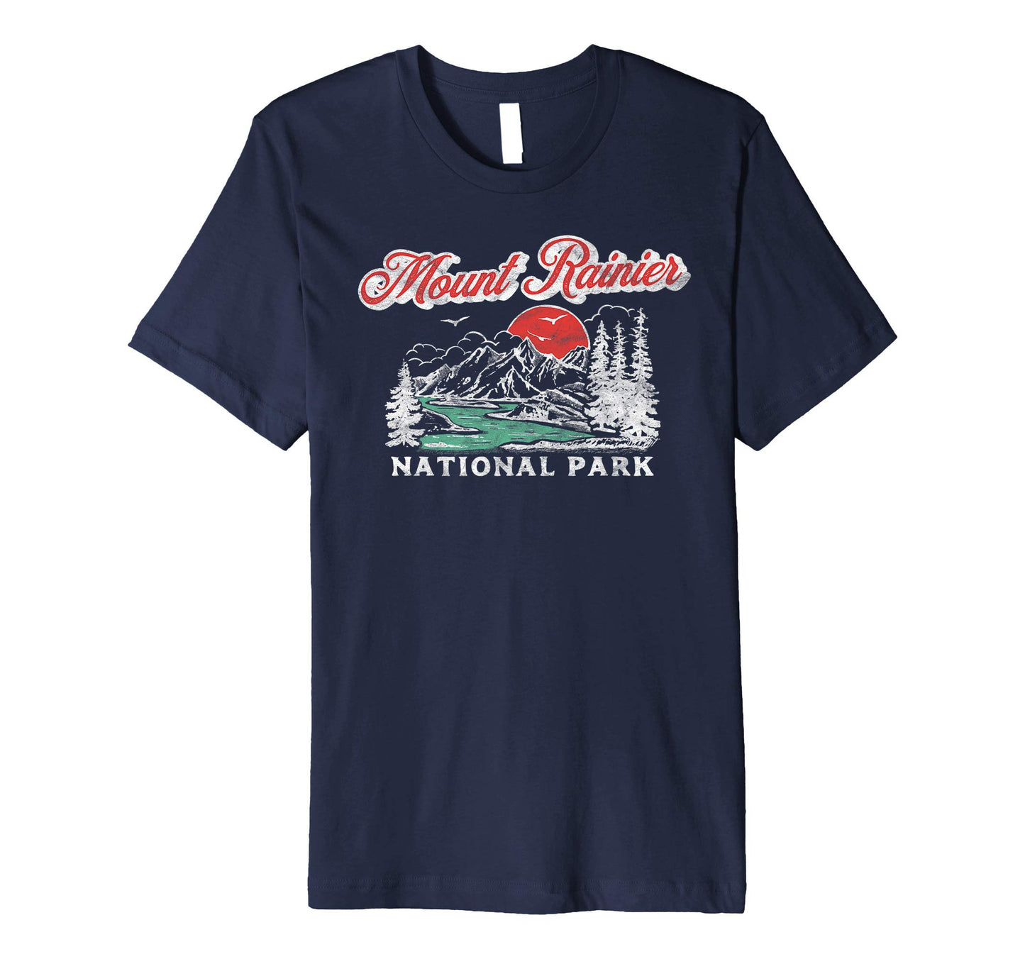 Mount Rainier National Park 80S T-Shirt - Novelty Apparel for Adults - T-Shirt, Sweatshirt, Hoodie