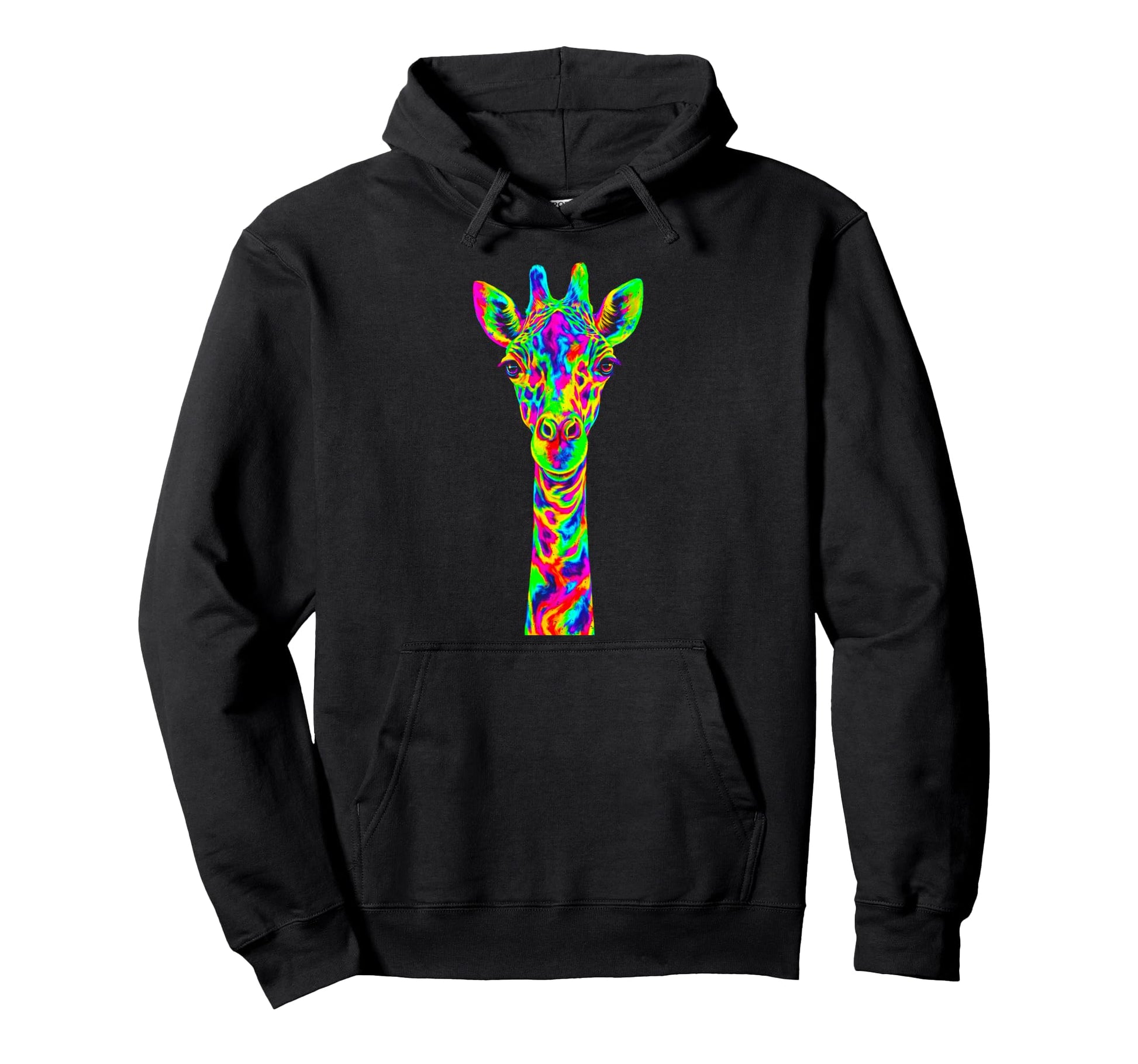 Psychedelic Giraffe Hippie Trippy Hoodie - Custom Art Print Unisex - T-Shirt, Sweatshirt, Hoodie