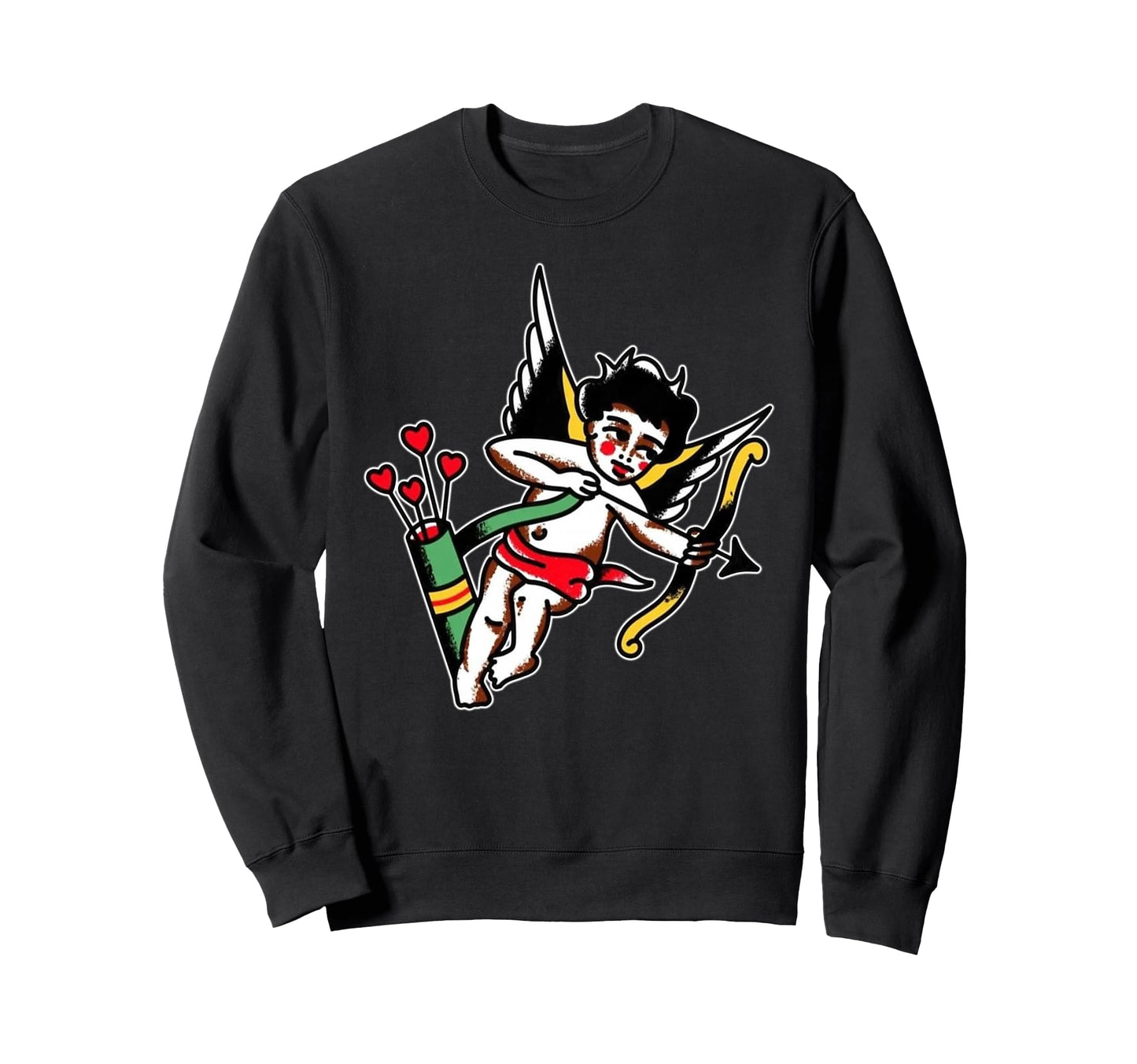 Cupid American Traditional Tattoo Sweatshirt - Unique Graphic for Adults - T-Shirt, Sweatshirt, Hoodie