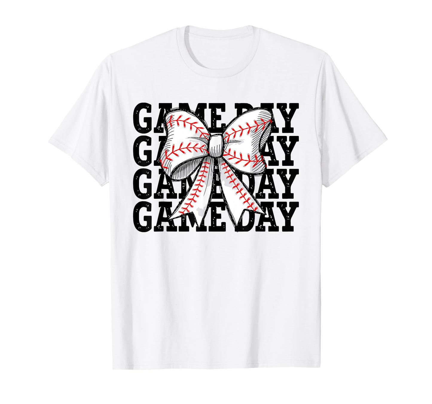 Baseball Game Day Coquette Bow Baseball T-Shirt - Graphic Print for Adults - T-Shirt, Sweatshirt, Hoodie