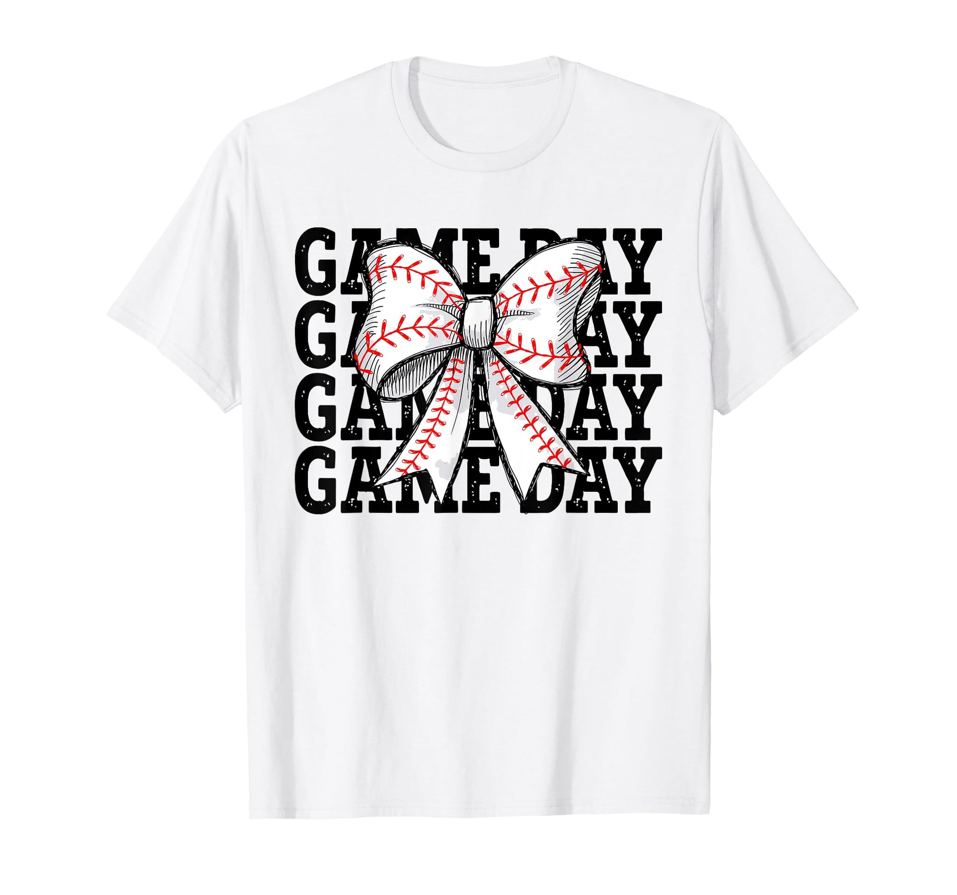 Baseball Game Day Coquette Bow Baseball T-Shirt - Graphic Print for Adults - T-Shirt, Sweatshirt, Hoodie