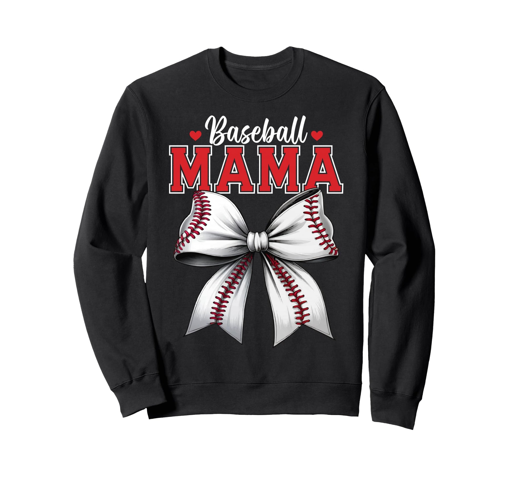 Baseball Mama Coquette Ribbon Sweatshirt - Fun Novelty Design for Adults - T-Shirt, Sweatshirt, Hoodie