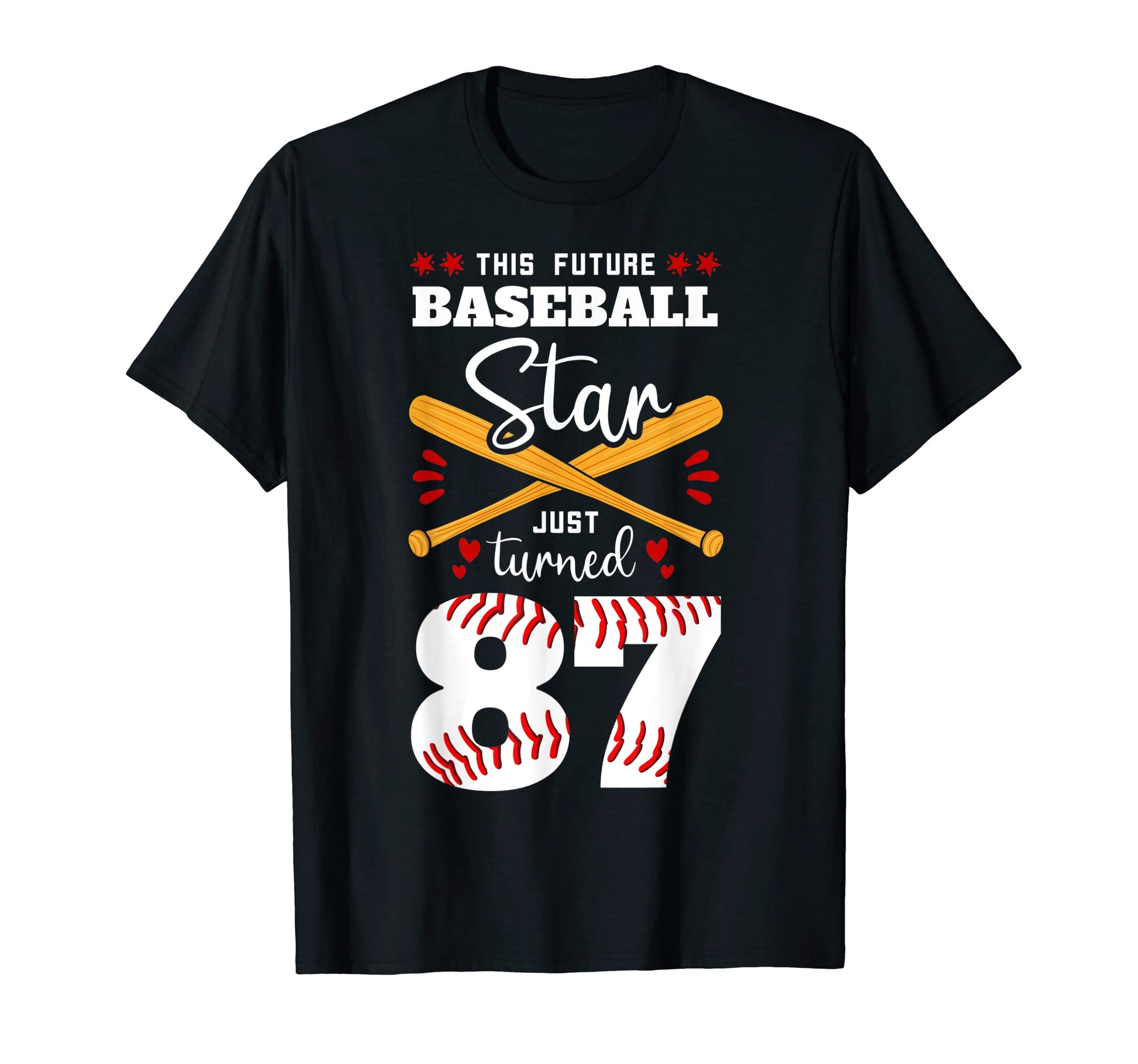 This Future Baseball Star Just Turned 87 T-Shirt - Graphic Print Men Women - T-Shirt, Sweatshirt, Hoodie