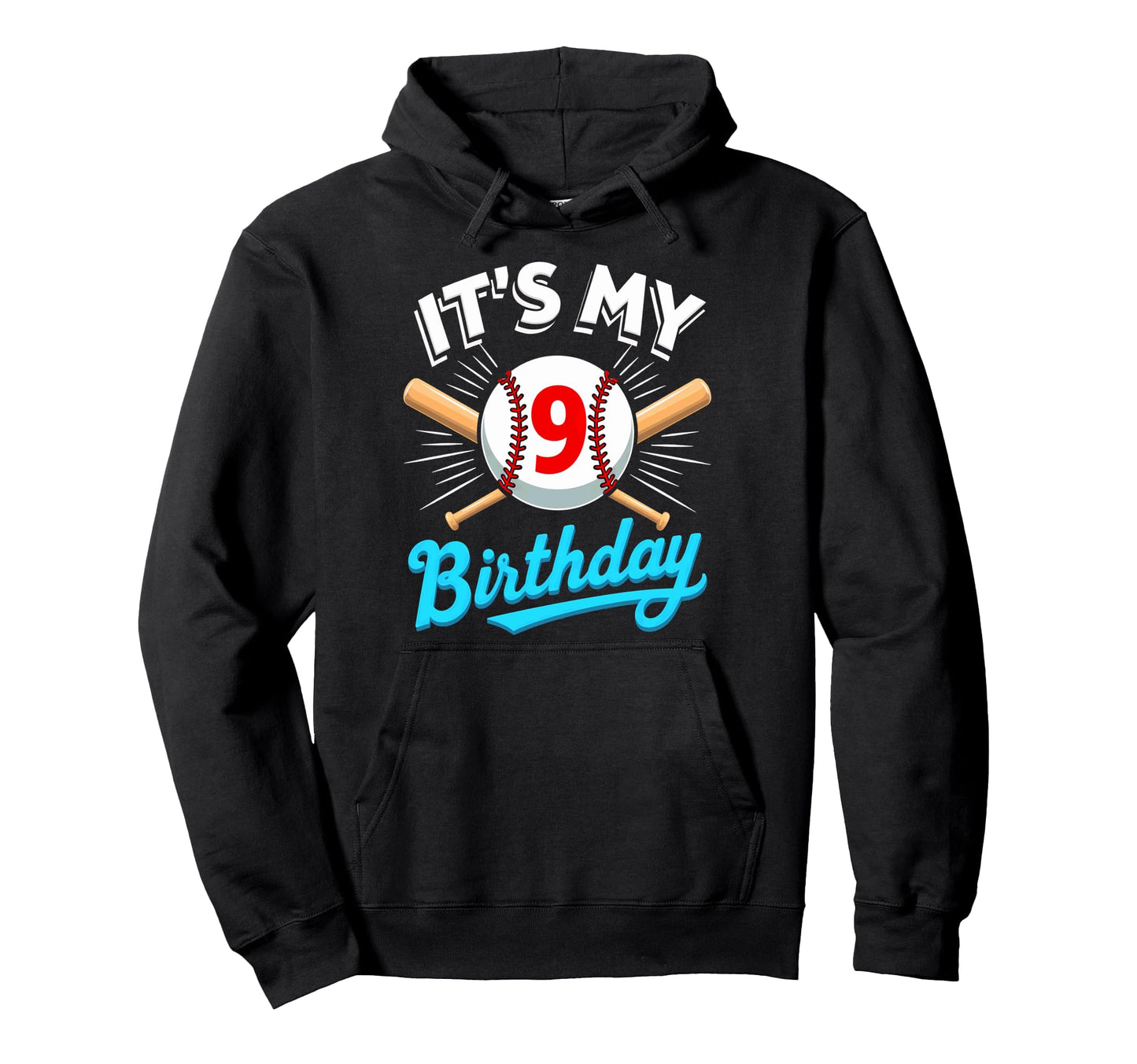 9 Years Old Baseball Player Hoodie - Trendy Graphic for Adults - T-Shirt, Sweatshirt, Hoodie