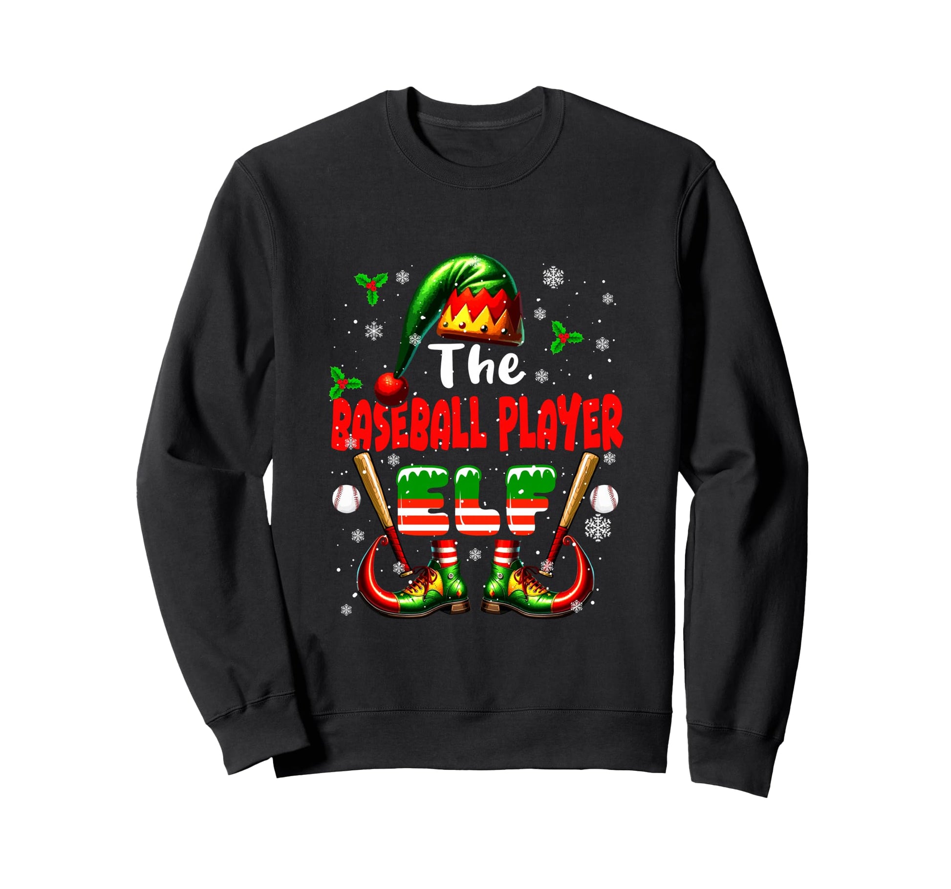 Baseball Player Elf Job Team Matching Sweatshirt - Unique Graphic Unisex - T-Shirt, Sweatshirt, Hoodie