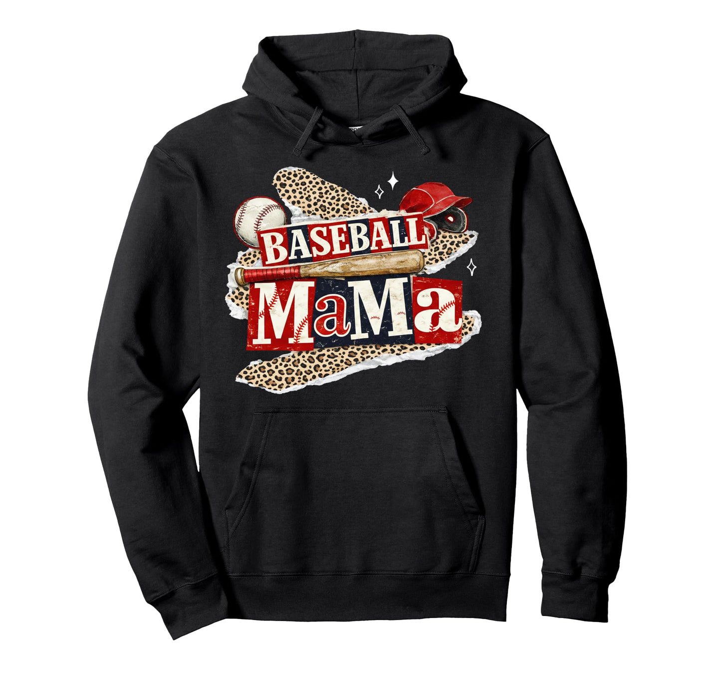 Baseball Mama Leopard Game Day Hoodie - Streetwear Style Men Women - T-Shirt, Sweatshirt, Hoodie