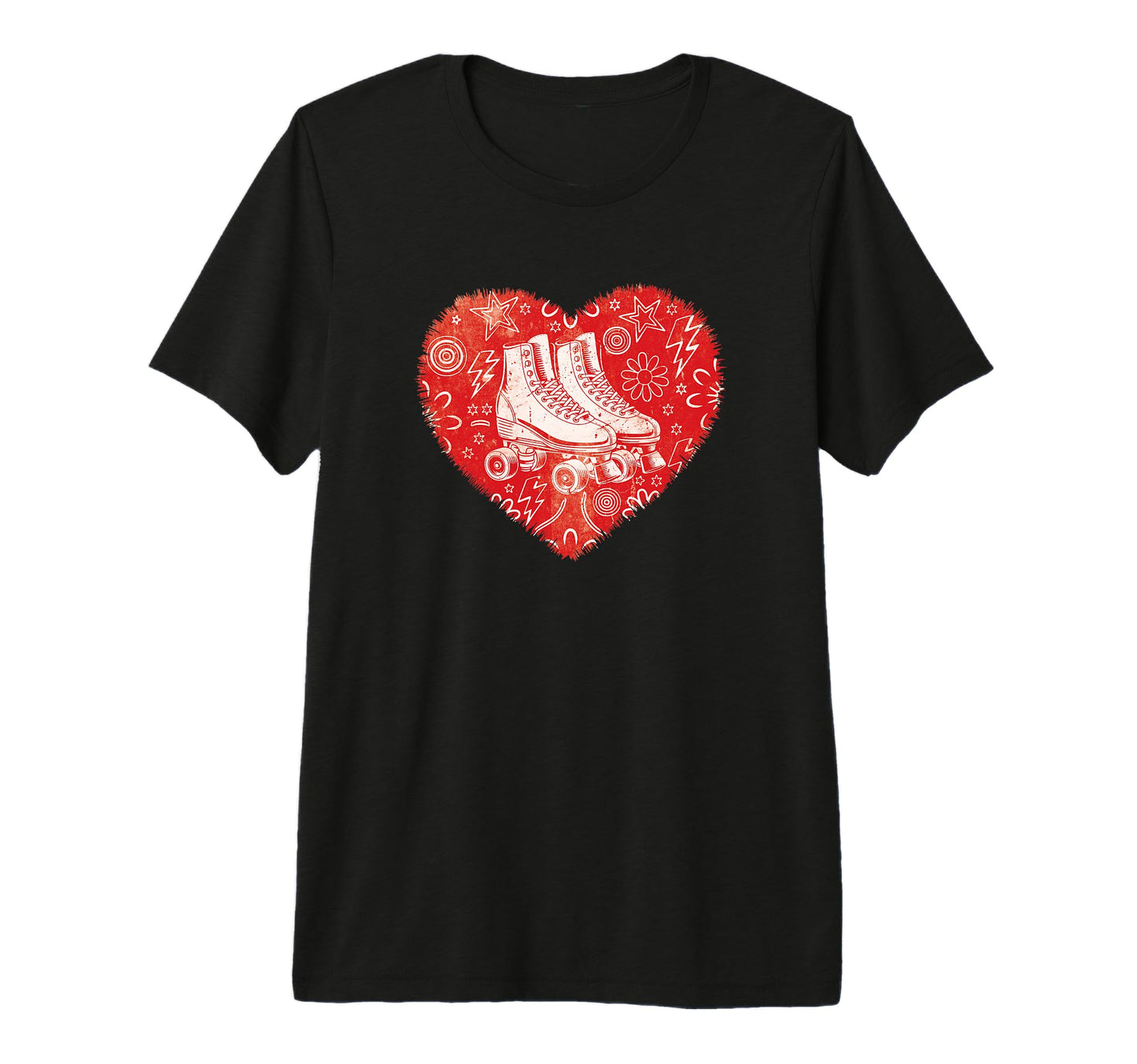 Roller Skater Heart Street Skating T-Shirt - Aesthetic Graphic for Adults - T-Shirt, Sweatshirt, Hoodie