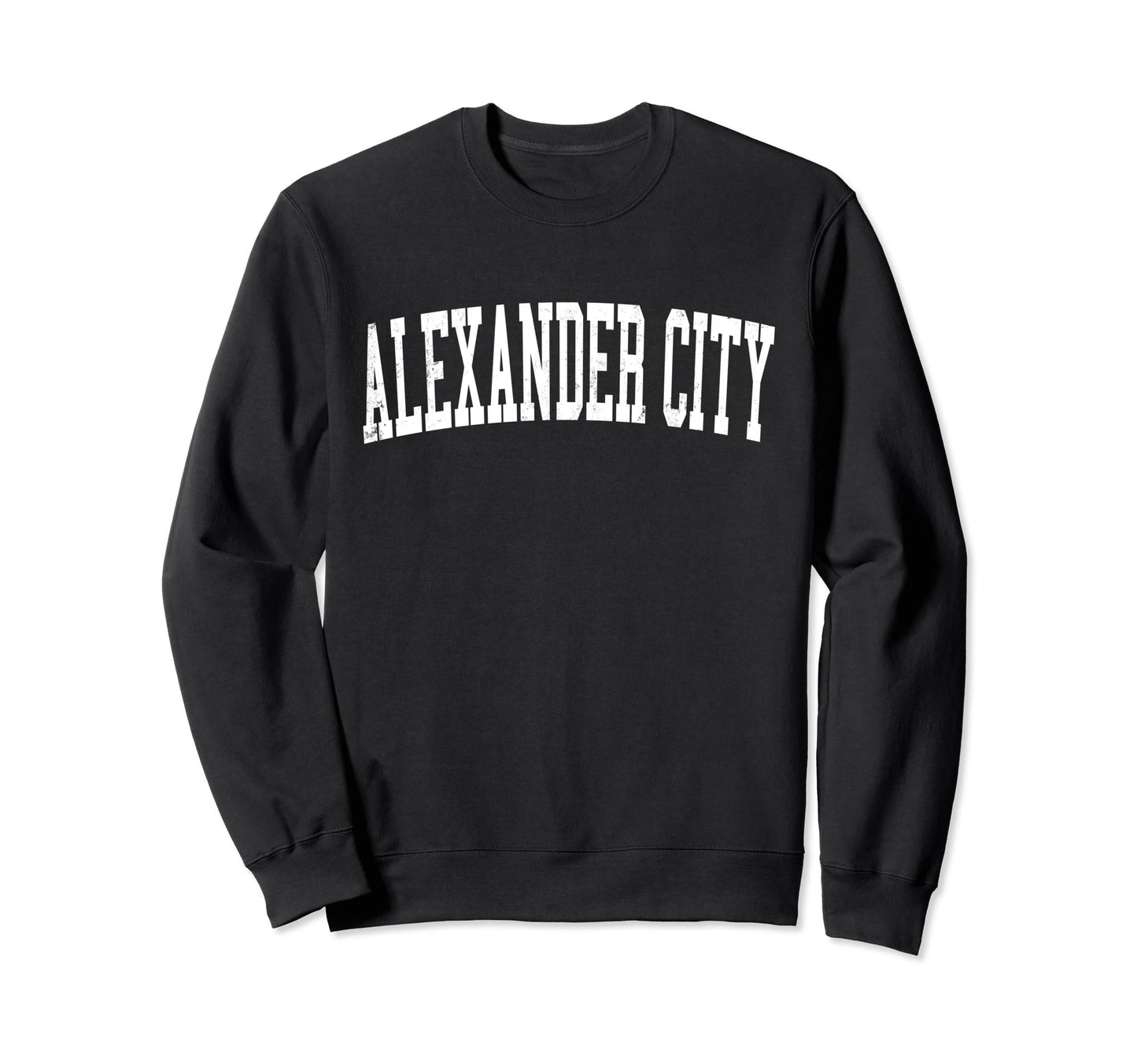 Alexander City Al Distressed White Sweatshirt - Aesthetic Graphic Unisex - T-Shirt, Sweatshirt, Hoodie