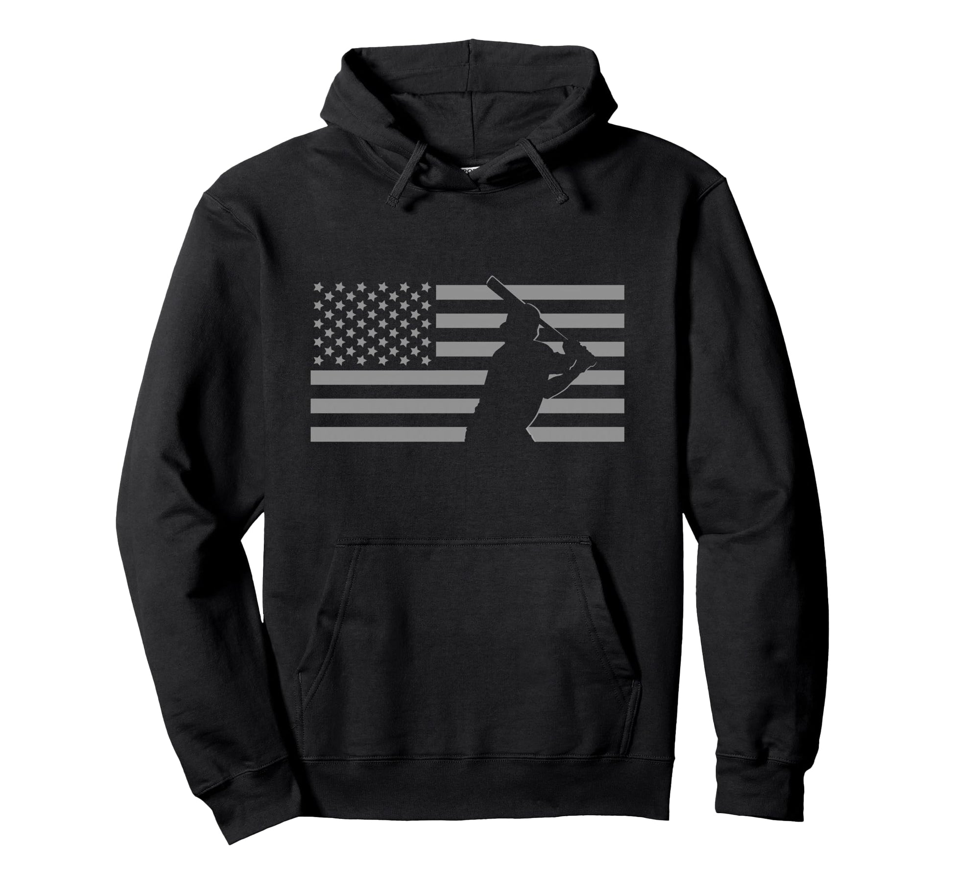 American Flag Baseball Baseball Hoodie - Novelty Apparel Unisex - T-Shirt, Sweatshirt, Hoodie