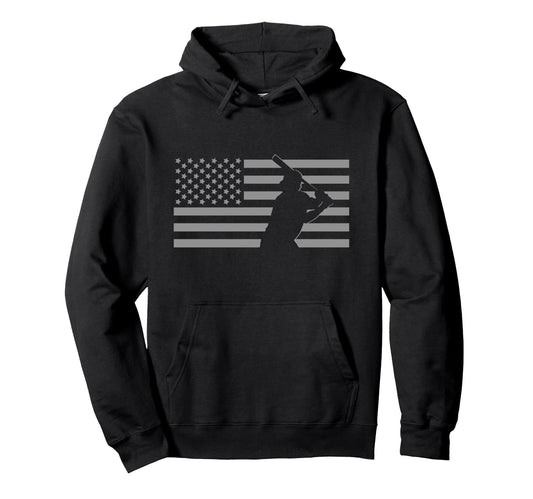 American Flag Baseball Baseball Hoodie - Novelty Apparel Unisex - T-Shirt, Sweatshirt, Hoodie