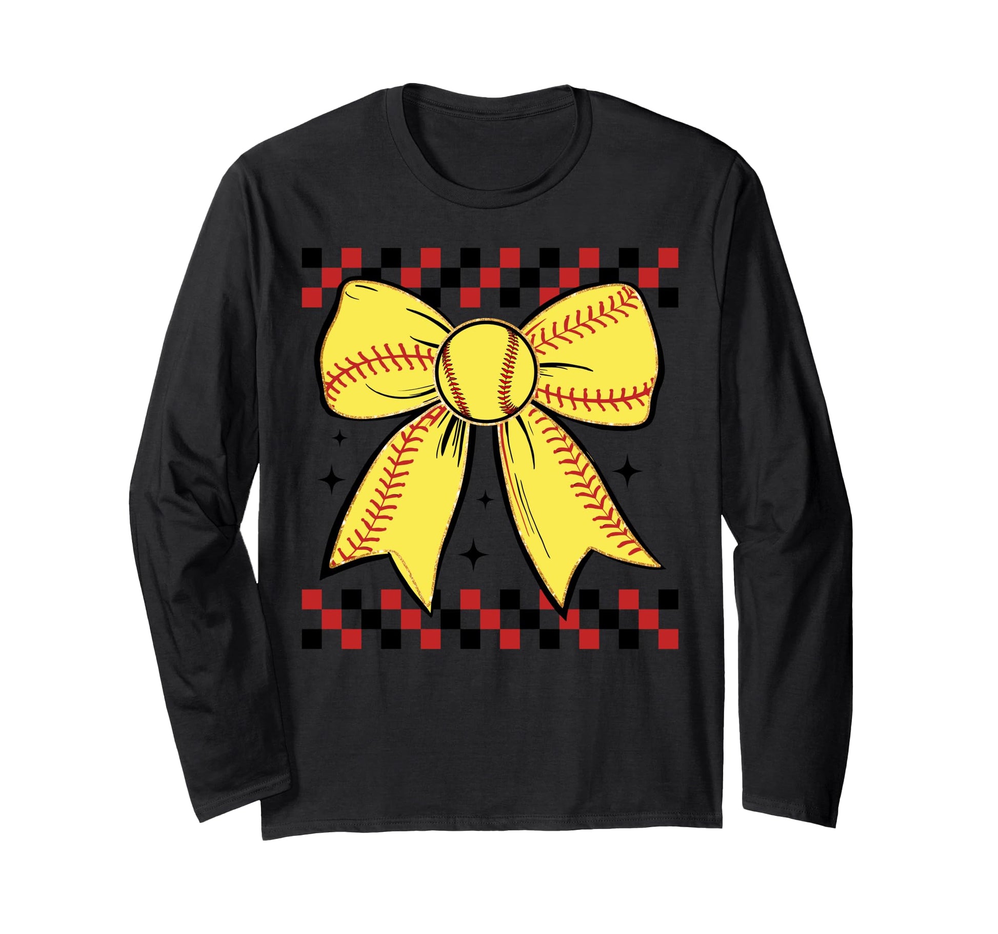 Baseball Bow Ribbon Play Sports Gift Yellow T-Shirt - Unique Graphic Unisex - T-Shirt, Sweatshirt, Hoodie
