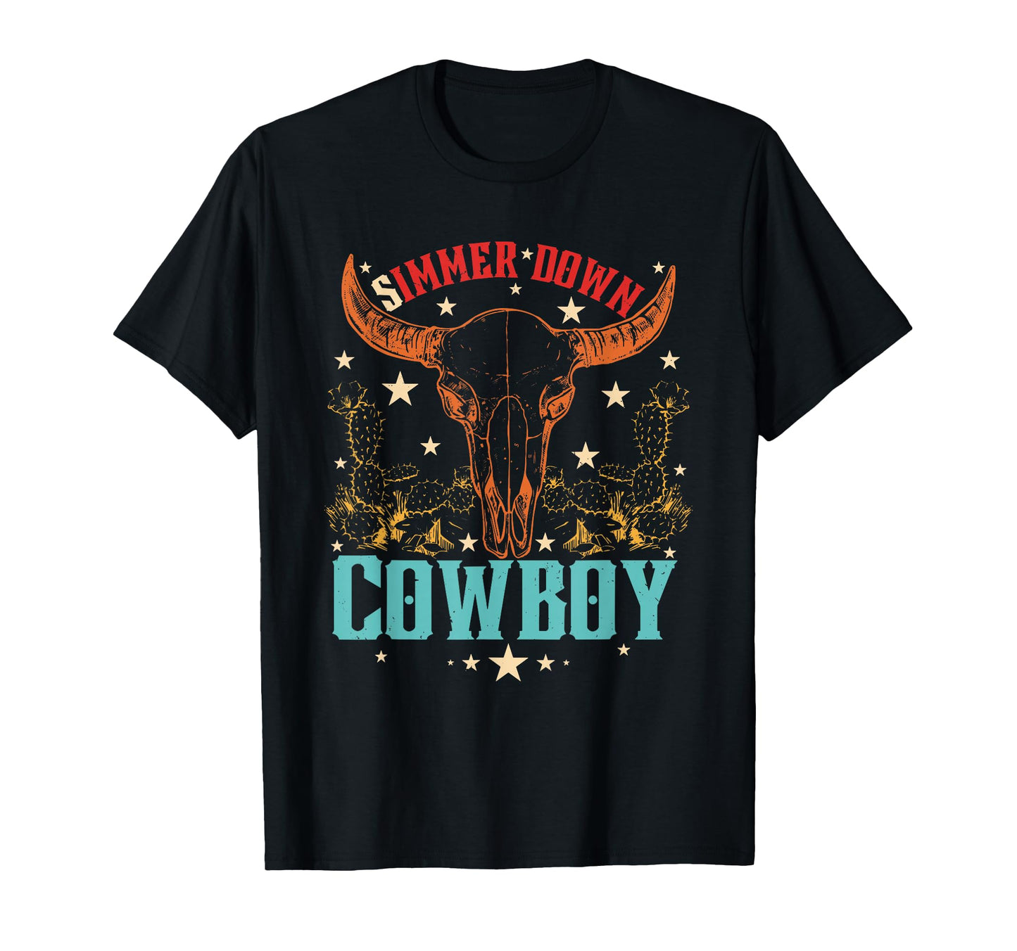 Simmer Down Cowboy T-Shirt - Unique Graphic for Adults - T-Shirt, Sweatshirt, Hoodie
