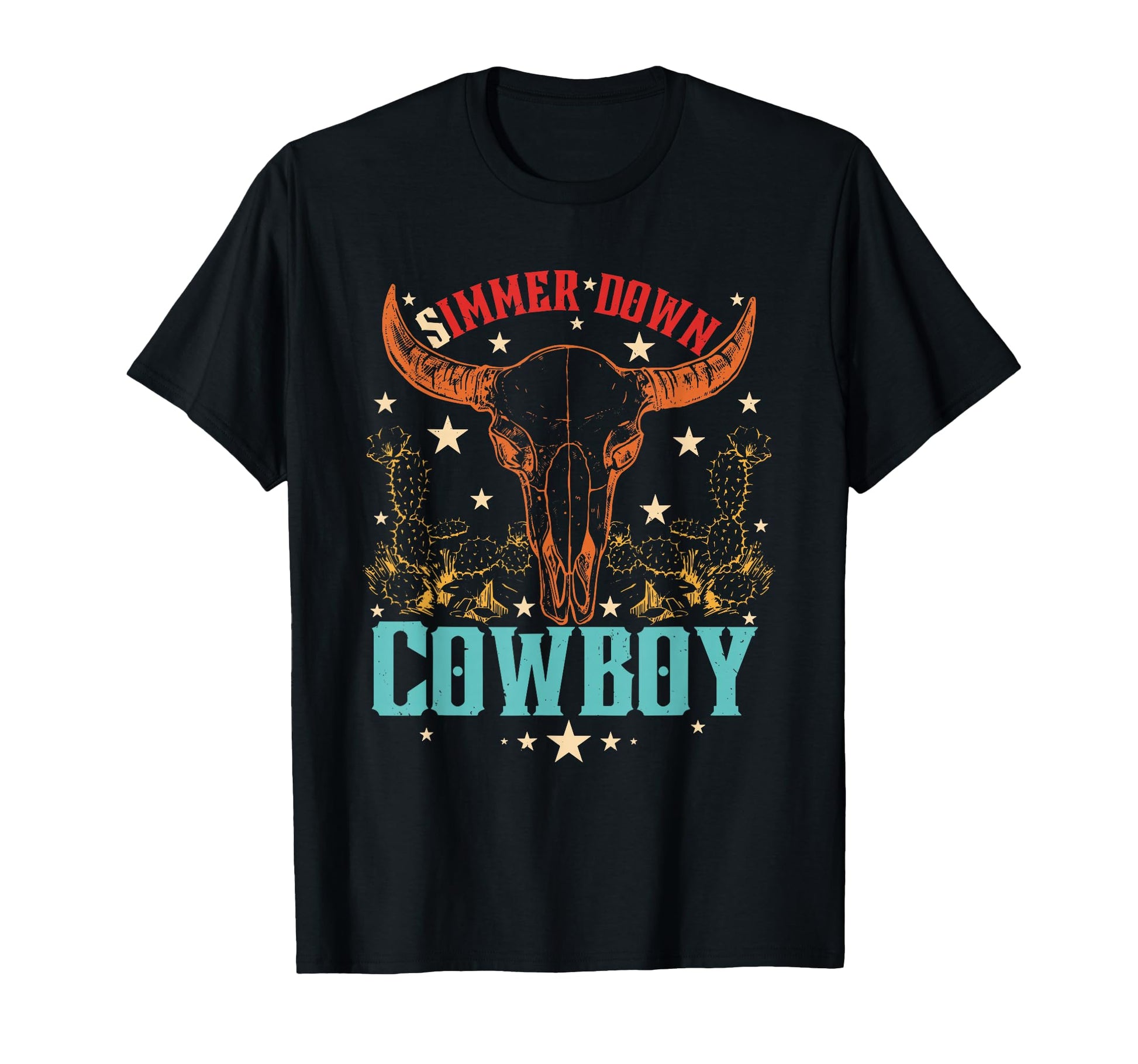 Simmer Down Cowboy T-Shirt - Unique Graphic for Adults - T-Shirt, Sweatshirt, Hoodie