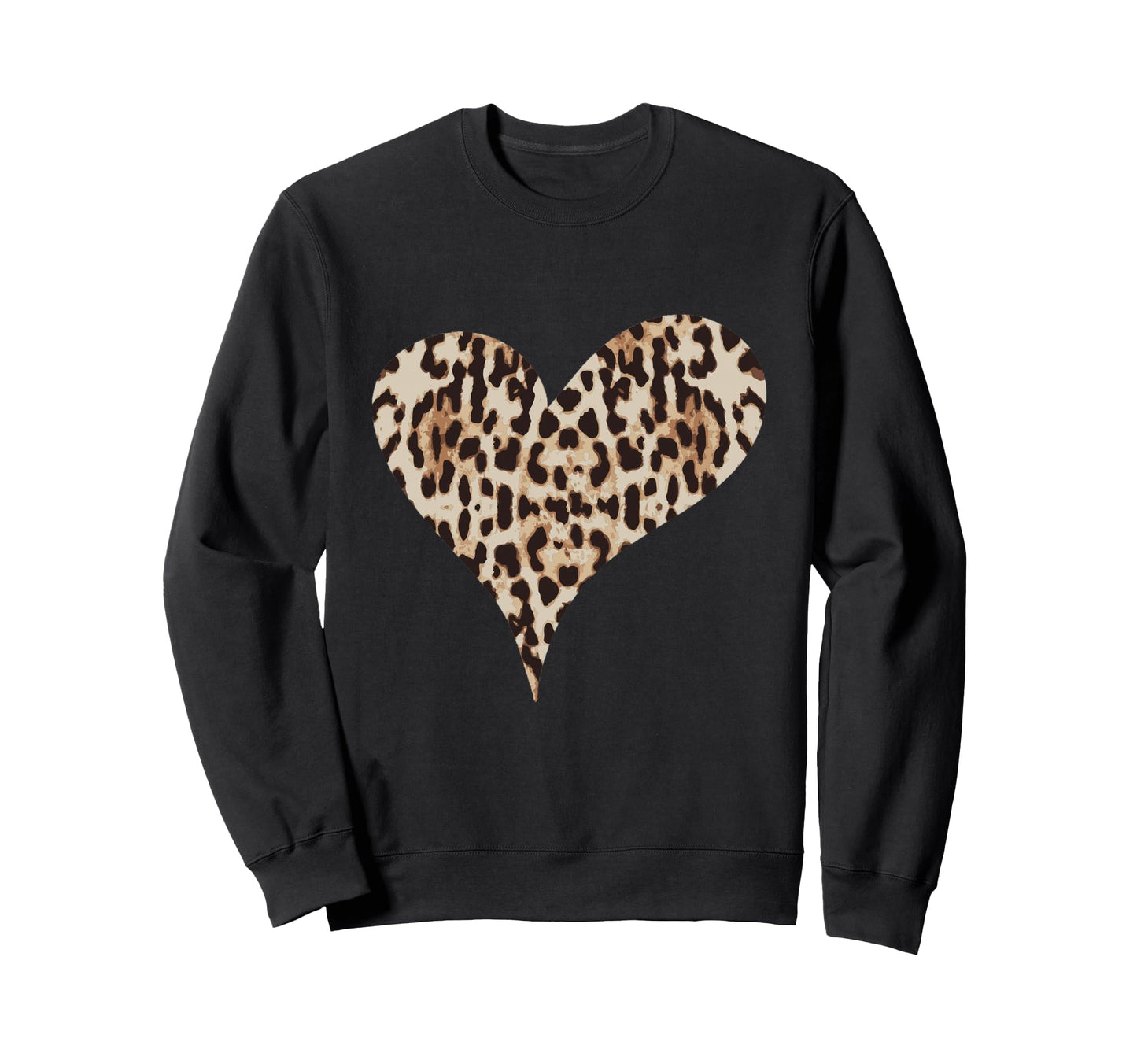 Leopard Heart Sweatshirt - Trendy Graphic Men Women - T-Shirt, Sweatshirt, Hoodie