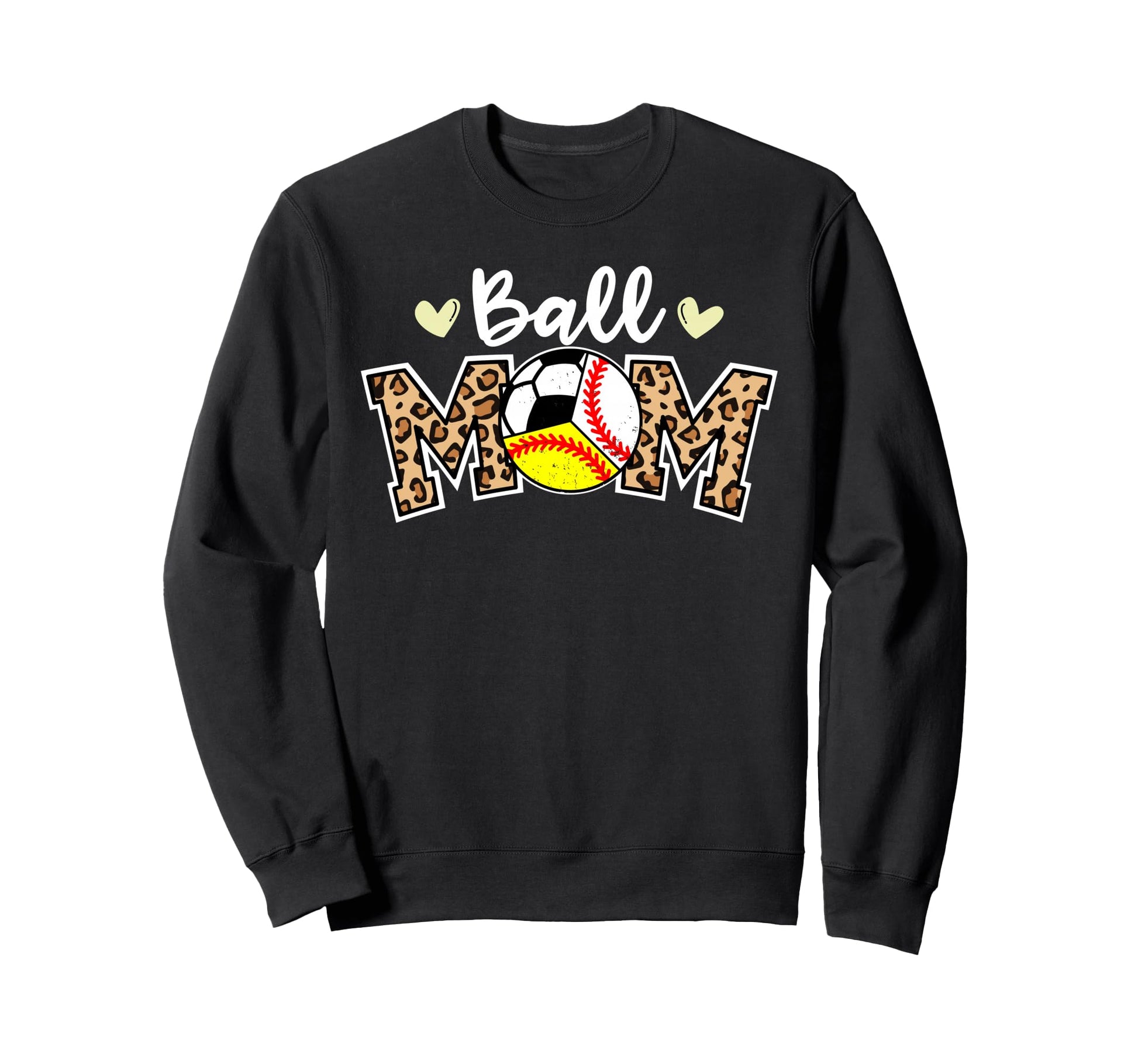 Ball Mom Leopard Baseball Sweatshirt - Minimalist Print for Adults - T-Shirt, Sweatshirt, Hoodie
